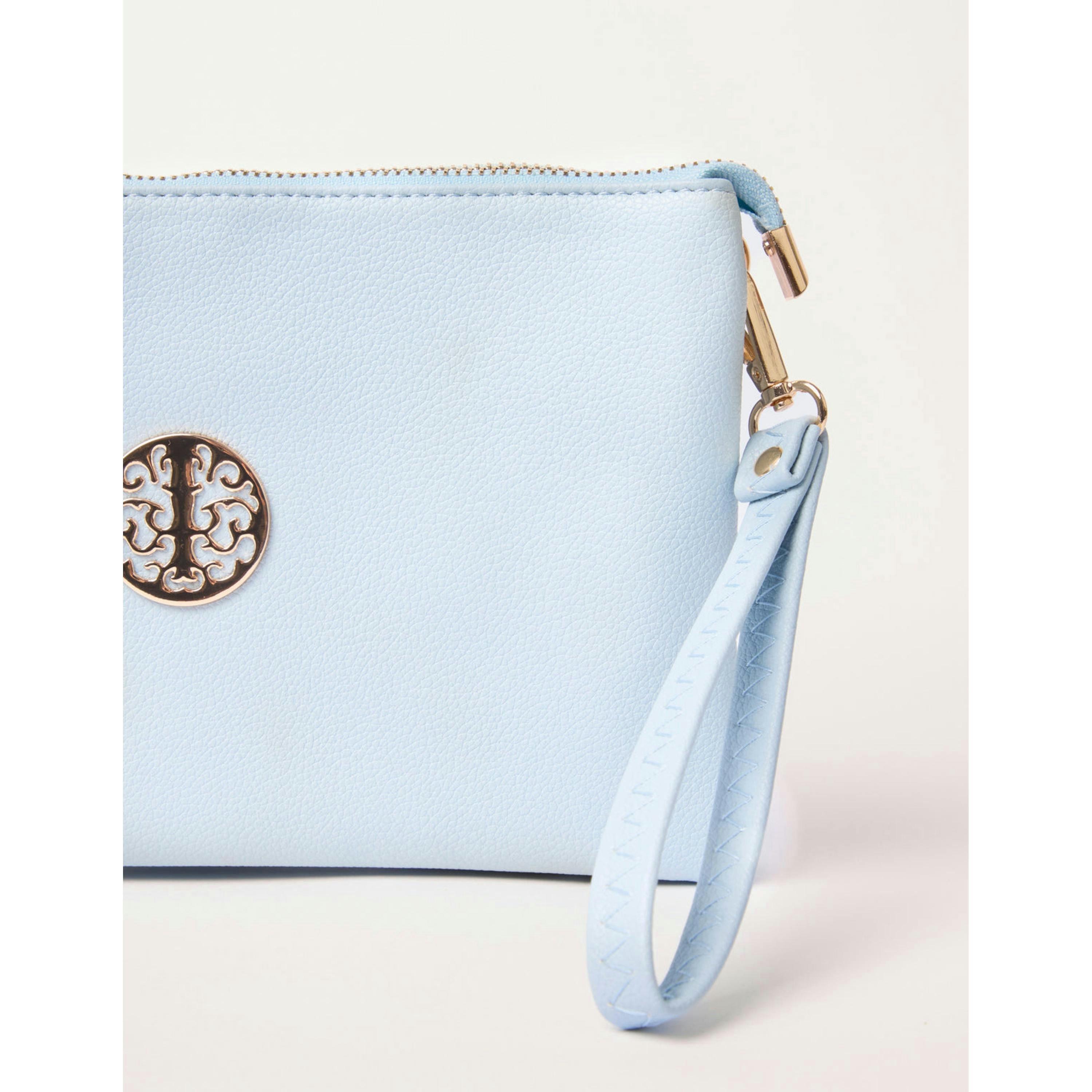 Blue Vanilla Clutch With Detachable Strap  in Blue , view 4 of 5
