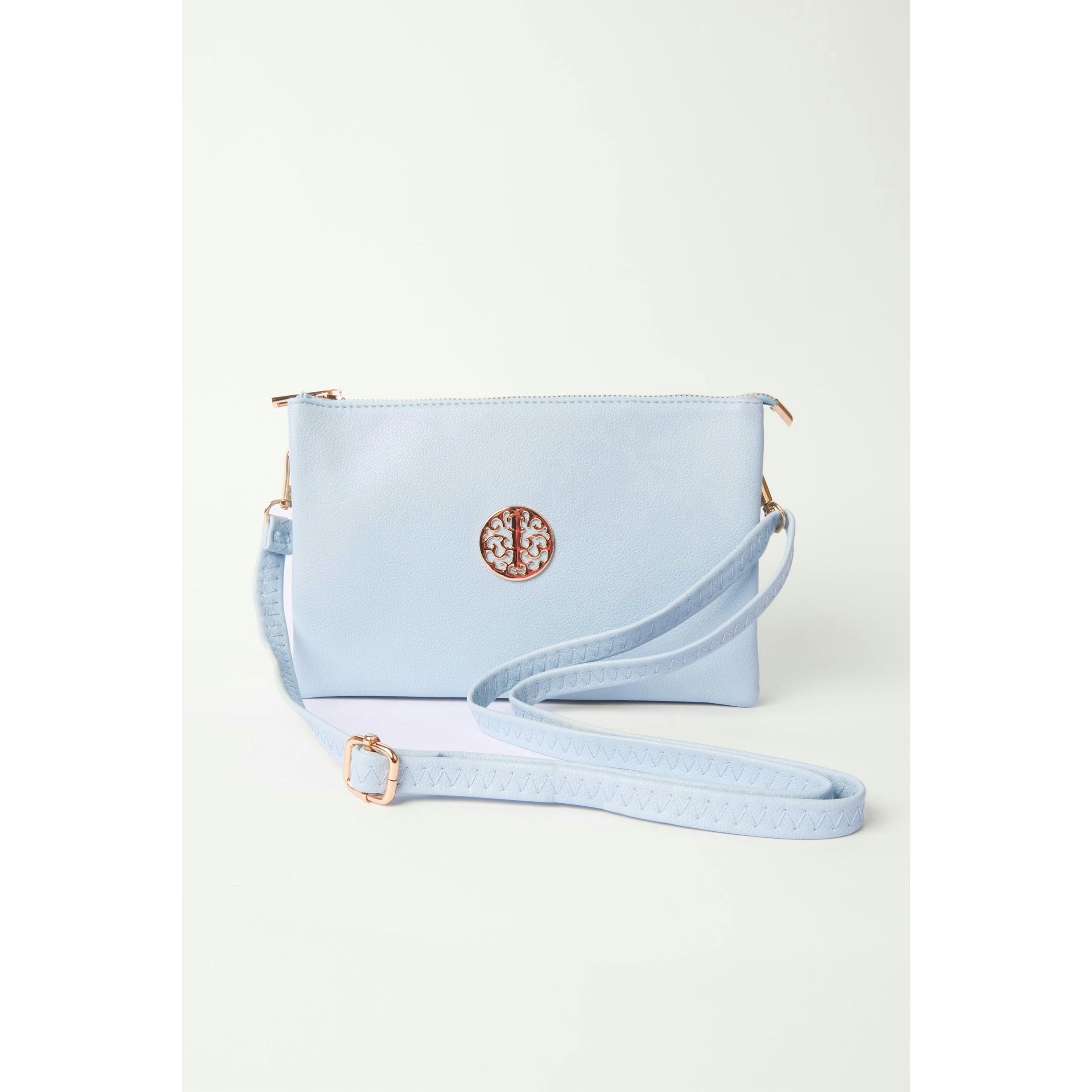Blue Vanilla Detailed Zip Up Purse With Detachable Strap  in Blue , view 2 of 6