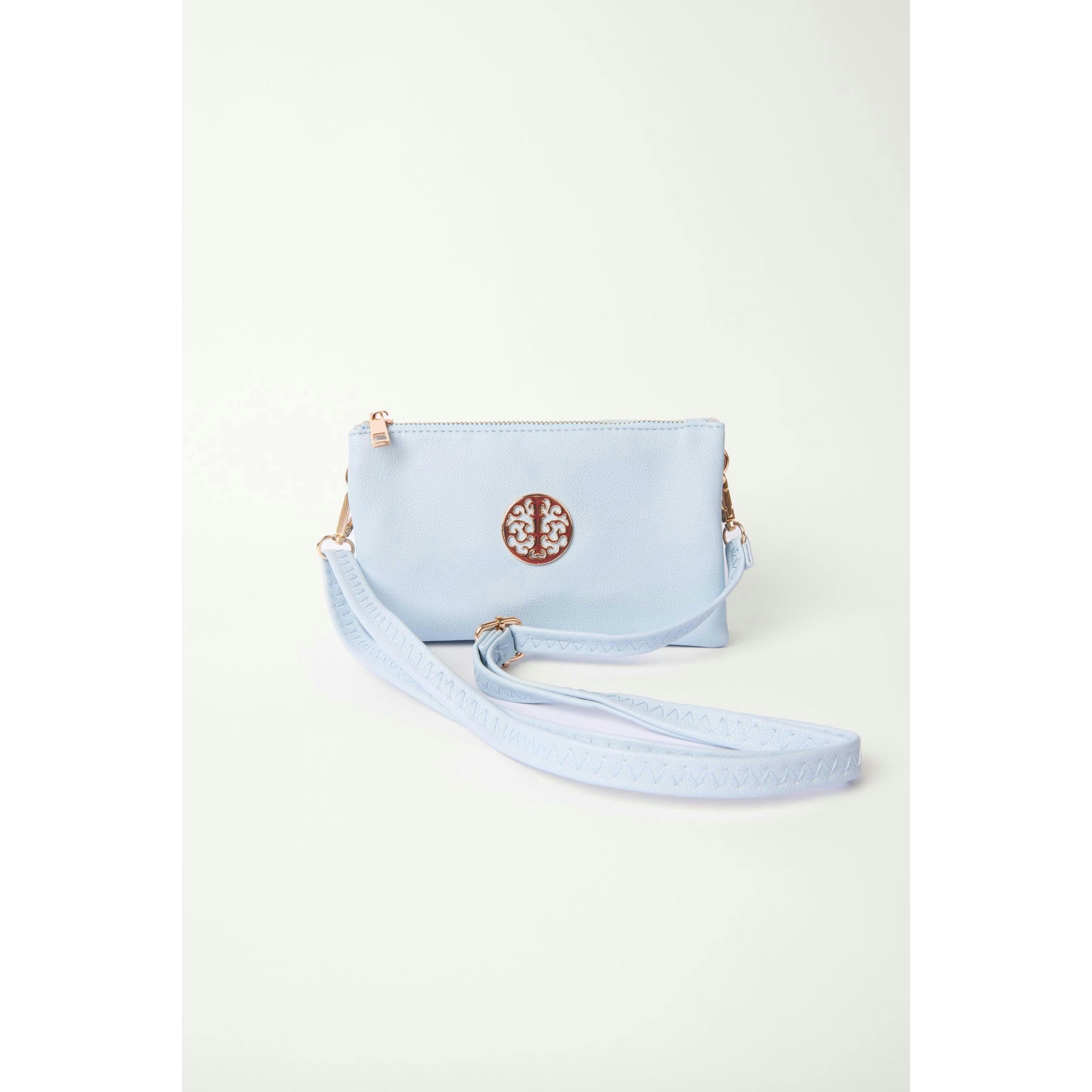Blue Vanilla Detailed Zip Up Purse With Detachable Strap  in Blue , view 3 of 6