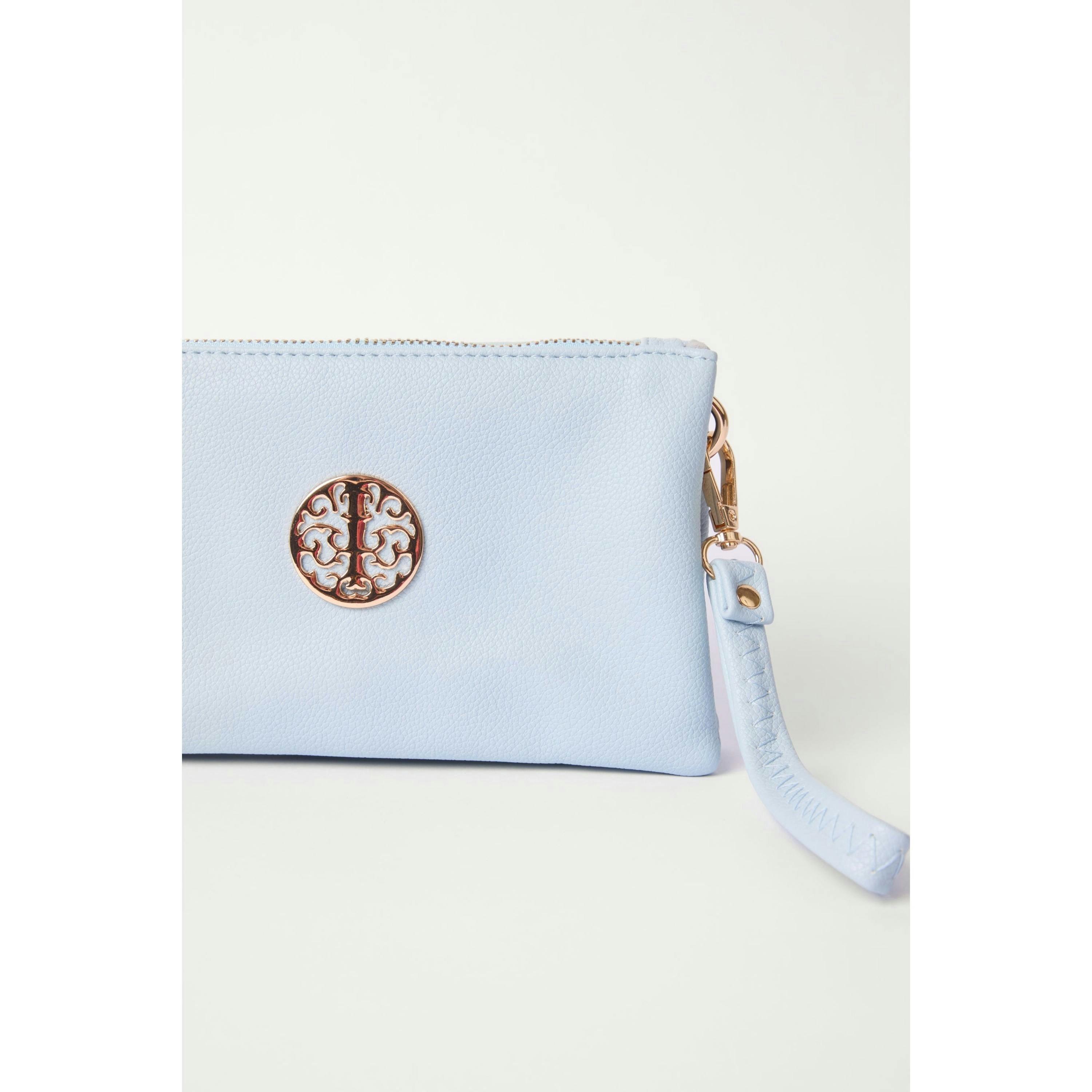 Blue Vanilla Detailed Zip Up Purse With Detachable Strap  in Blue , view 4 of 6