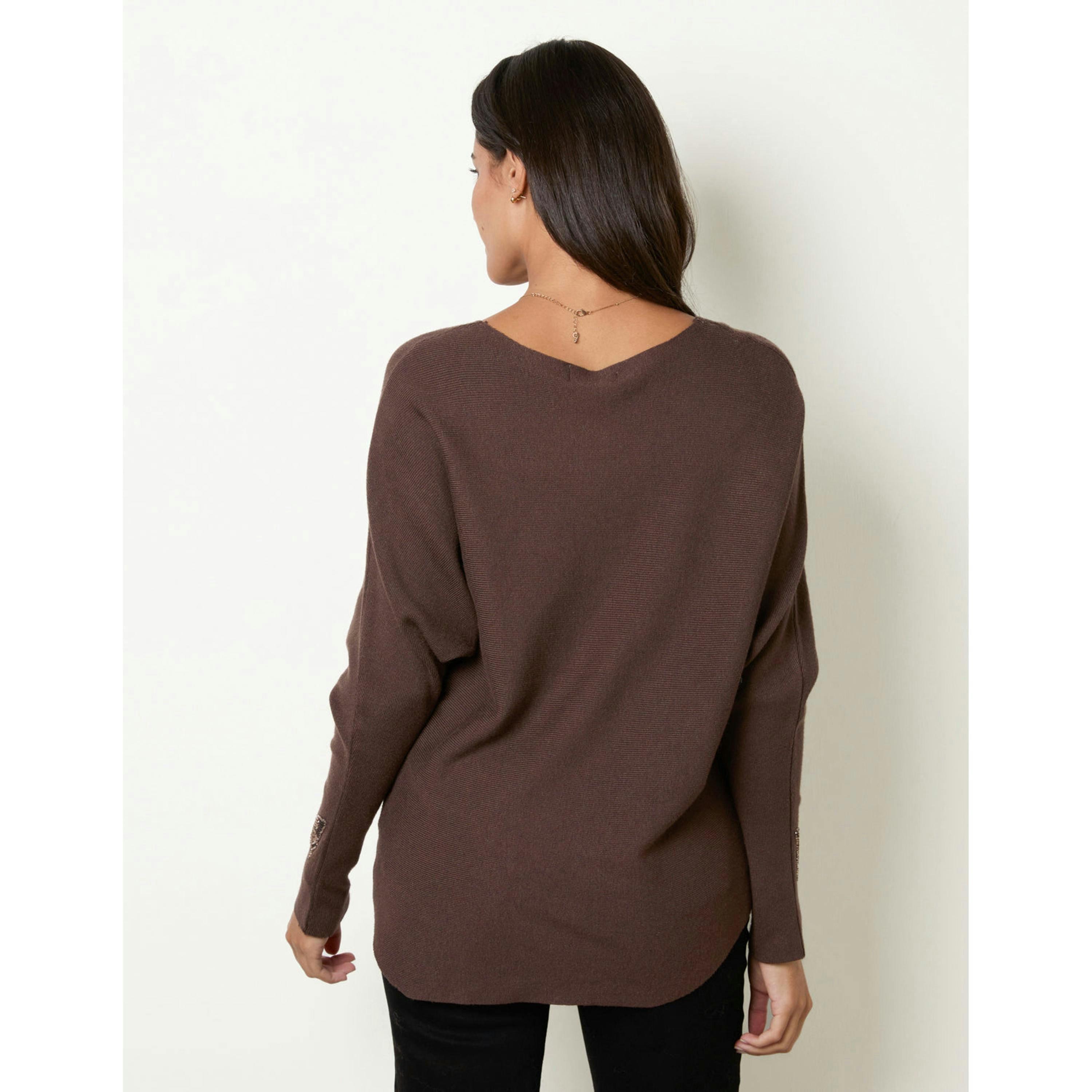 Blue Vanilla Butterfly Batwing Knit Jumper  in Brown , view 2 of 4