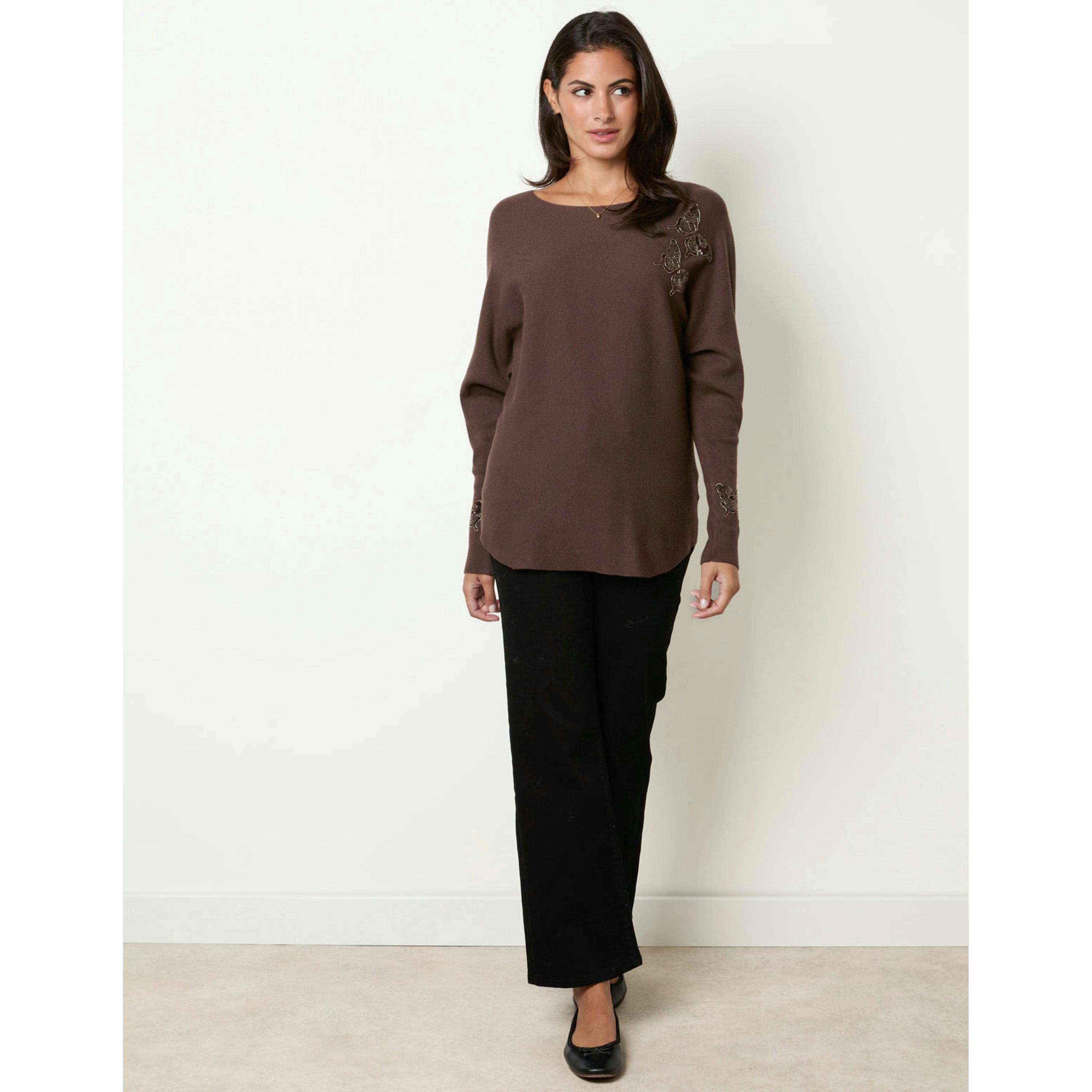 Blue Vanilla Butterfly Batwing Knit Jumper  in Brown , view 4 of 4