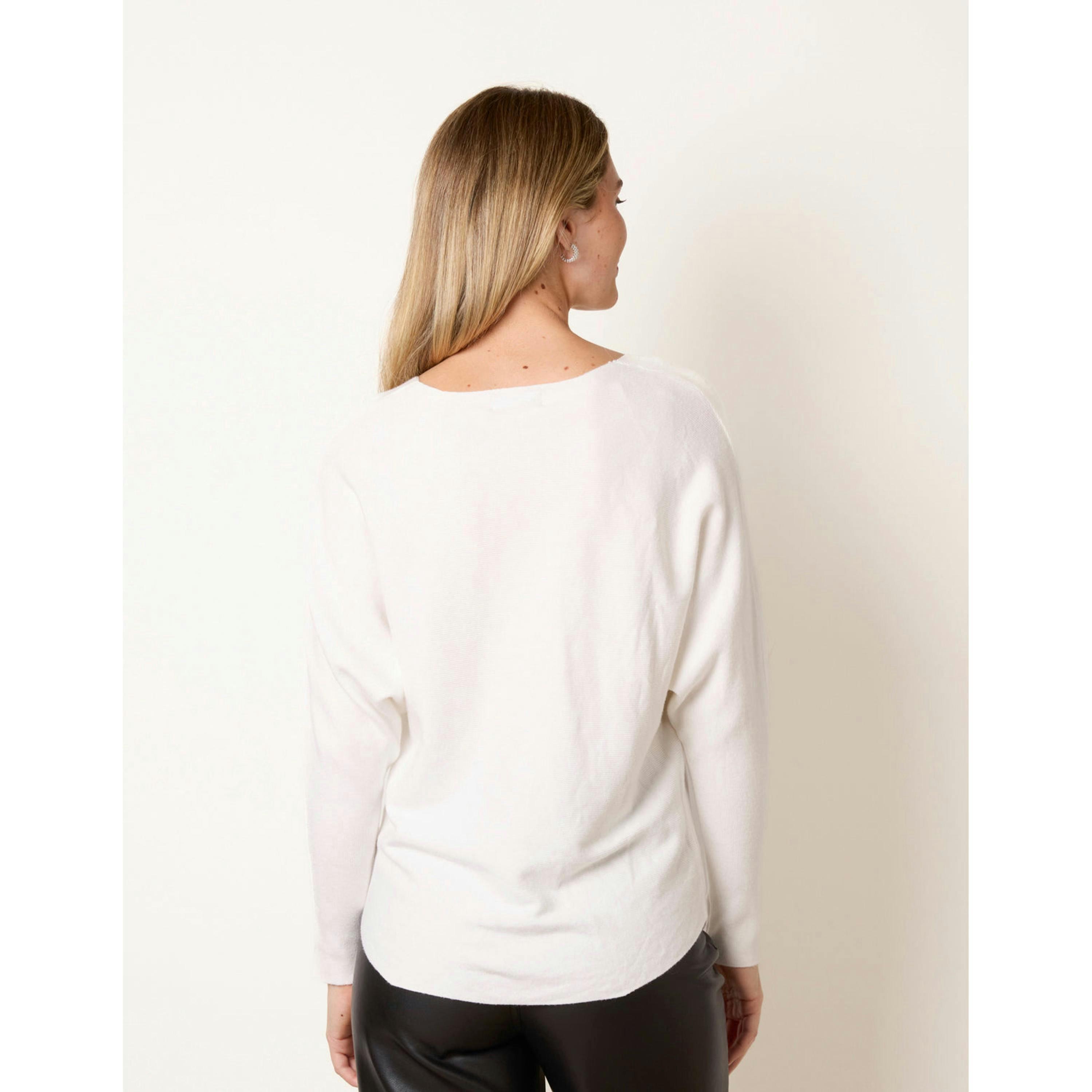 Blue Vanilla Embellished Wave Pattern Jumper  in Ivory , view 2 of 4