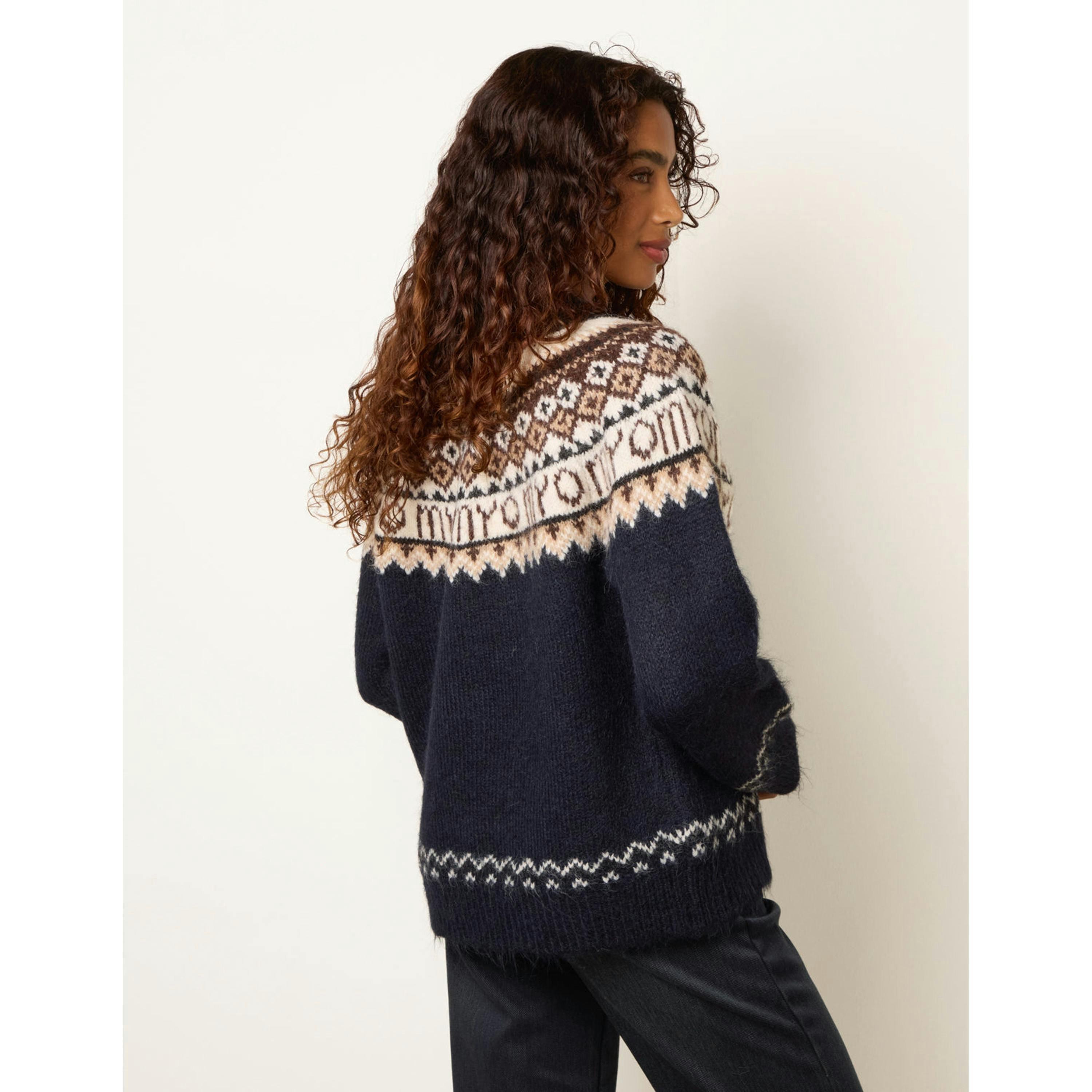 Blue Vanilla Fair Isle Knit Jumper  in Navy , view 4 of 4