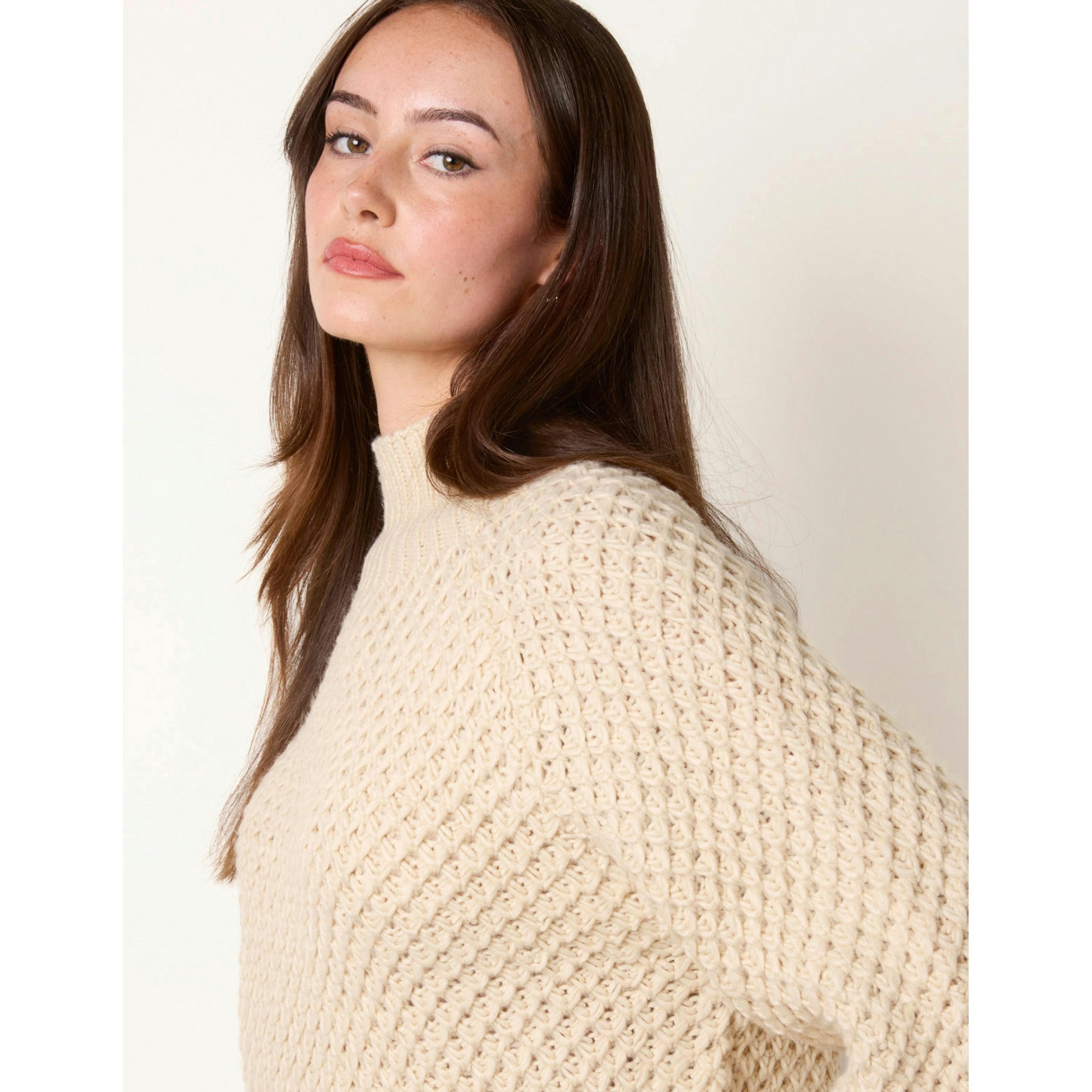 Blue Vanilla Waffle Knit Jumpers  in Stone , view 3 of 4