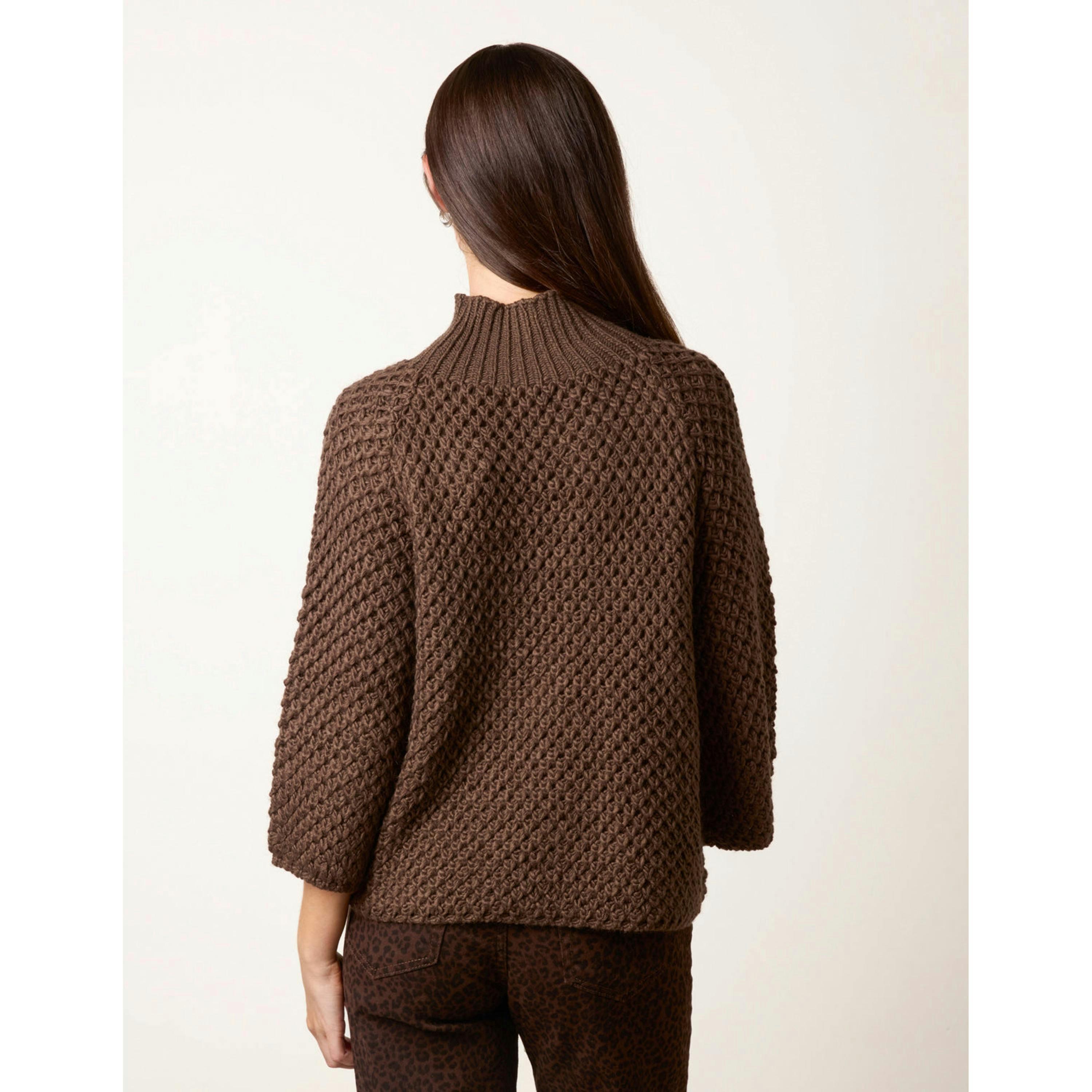 Blue Vanilla Waffle Knit Jumpers  in Brown , view 2 of 4