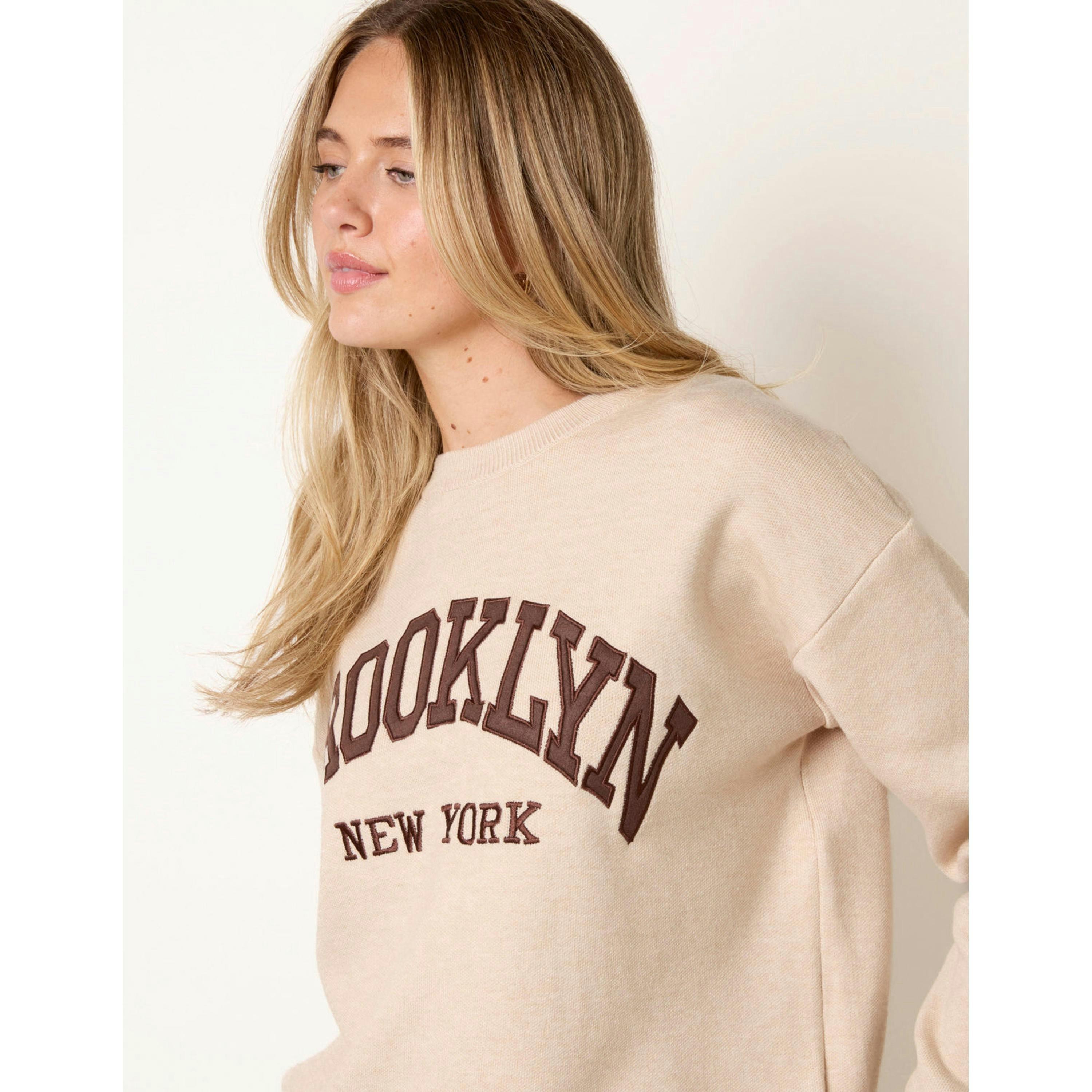 Blue Vanilla Brooklyn New York Sweatshirt  in Stone , view 3 of 4