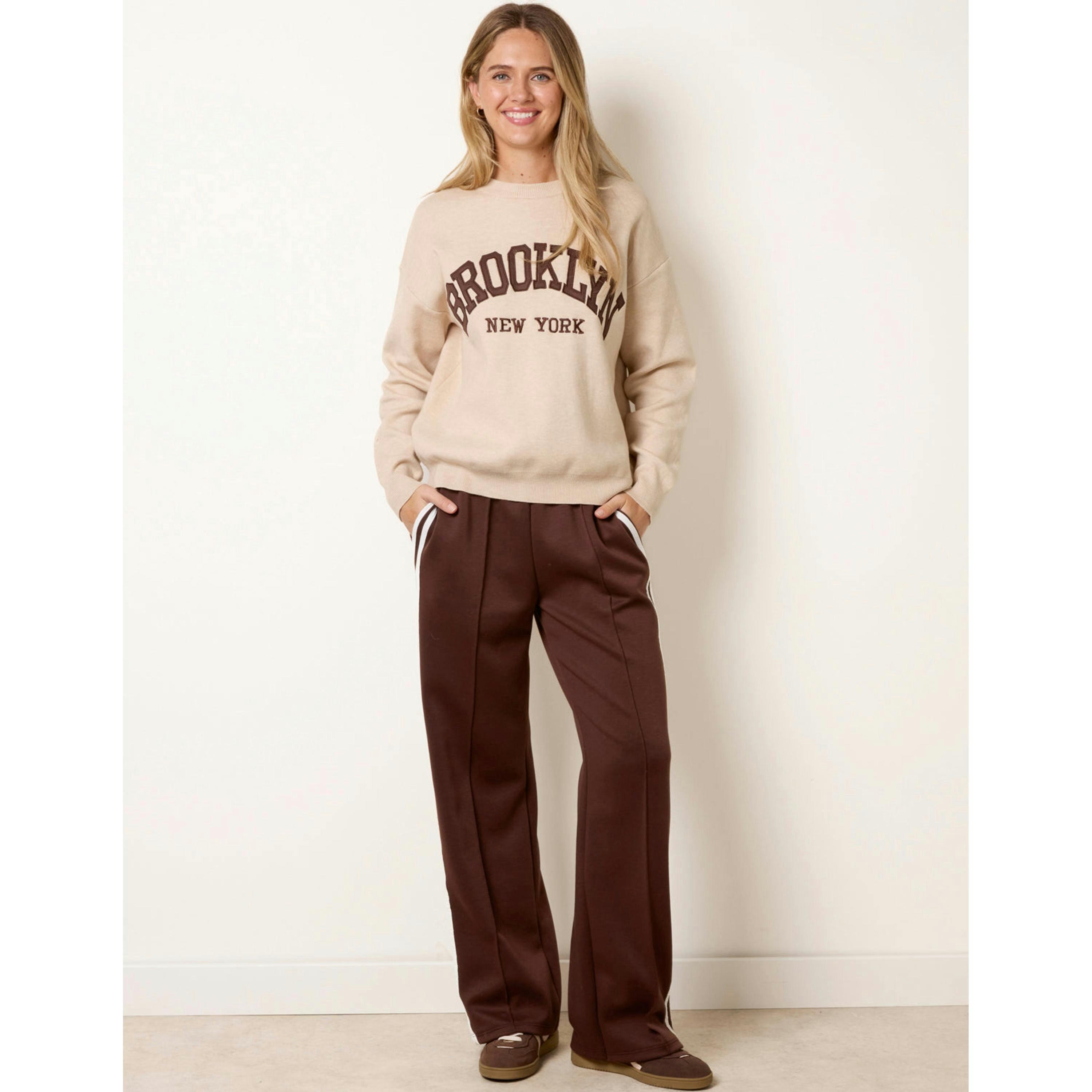 Blue Vanilla Brooklyn New York Sweatshirt  in Stone , view 4 of 4