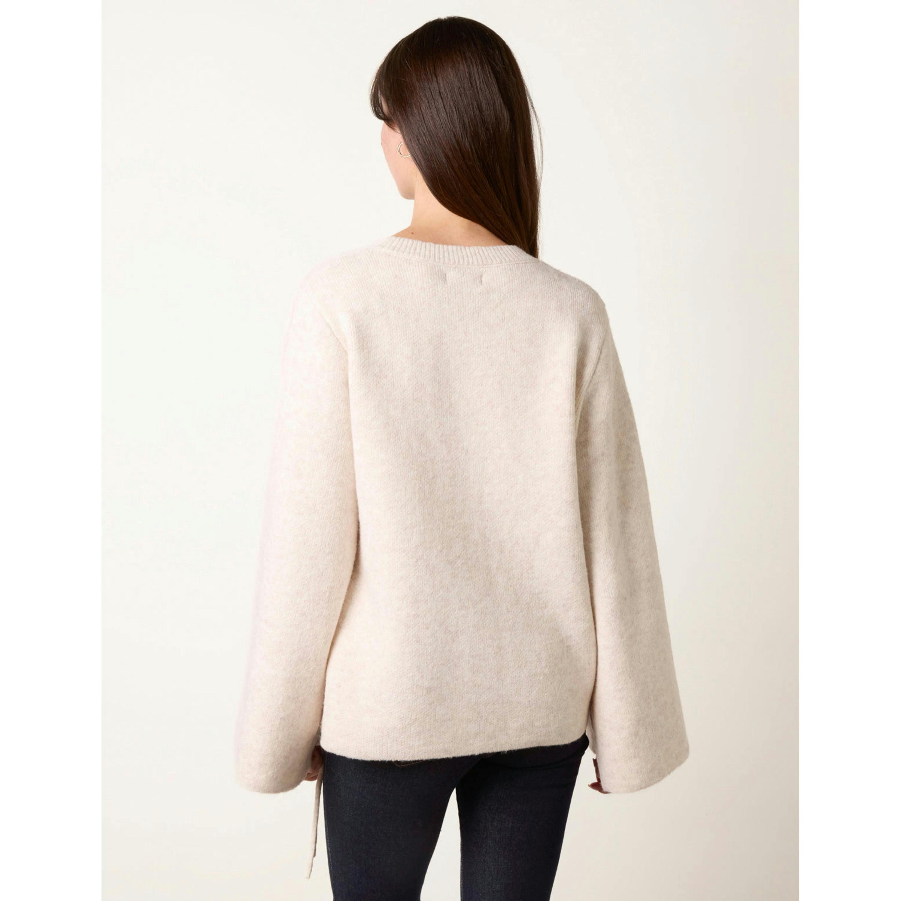 Blue Vanilla Cardigan With Soft Textured Finish  in Stone , view 2 of 4