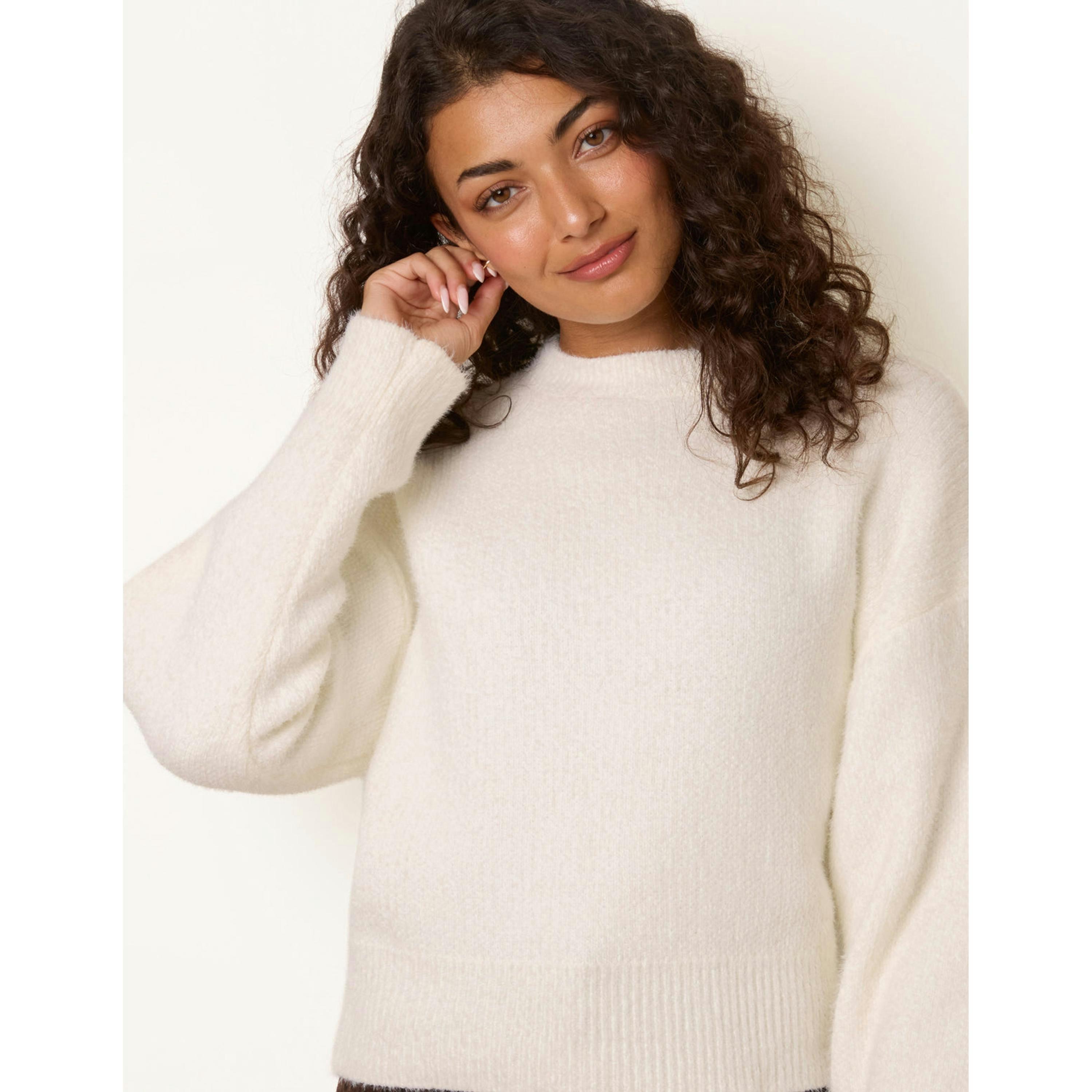 Blue Vanilla Soft Knit Jumper  in Ivory , view 3 of 4