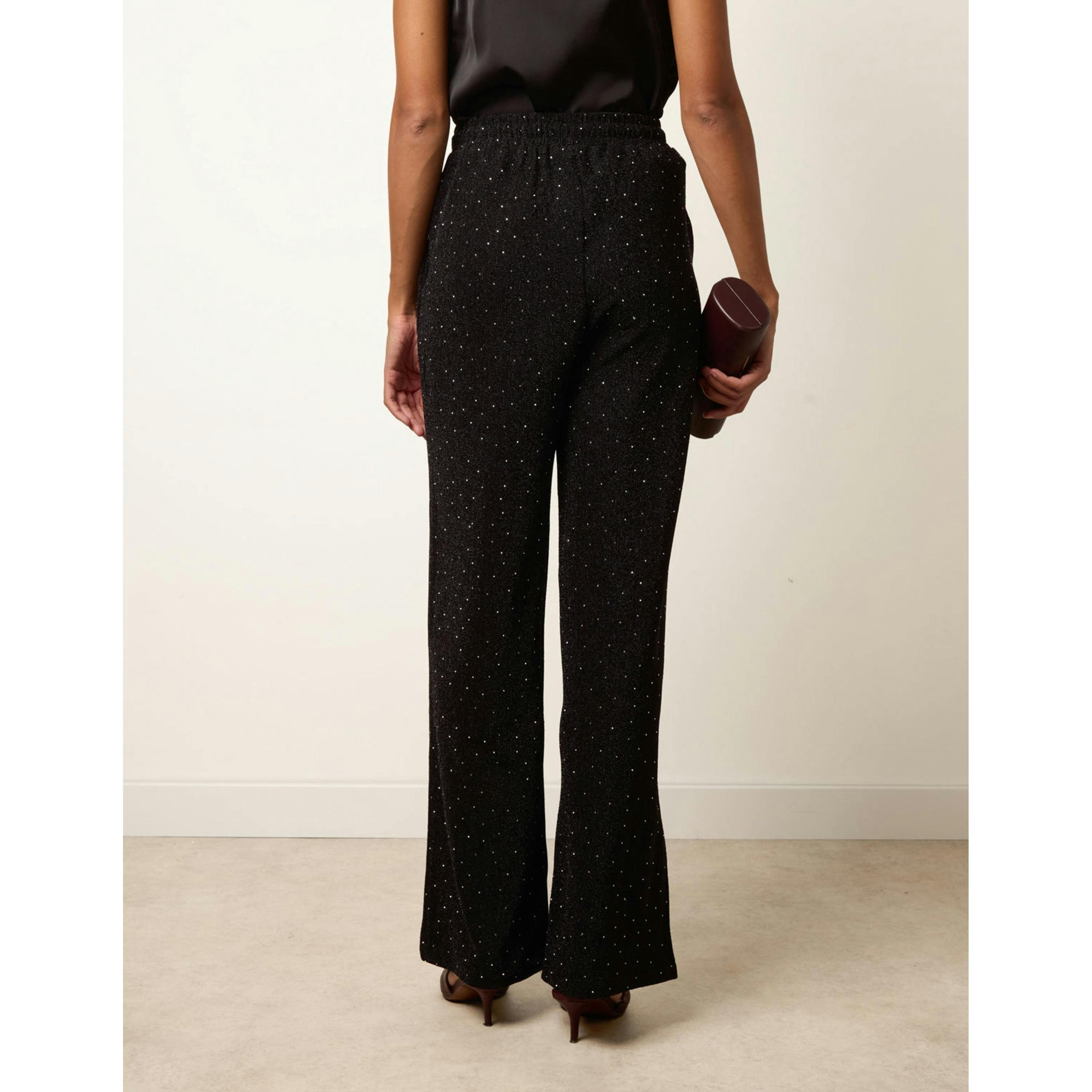 Blue Vanilla Rhinestone Trousers  in Black , view 2 of 4