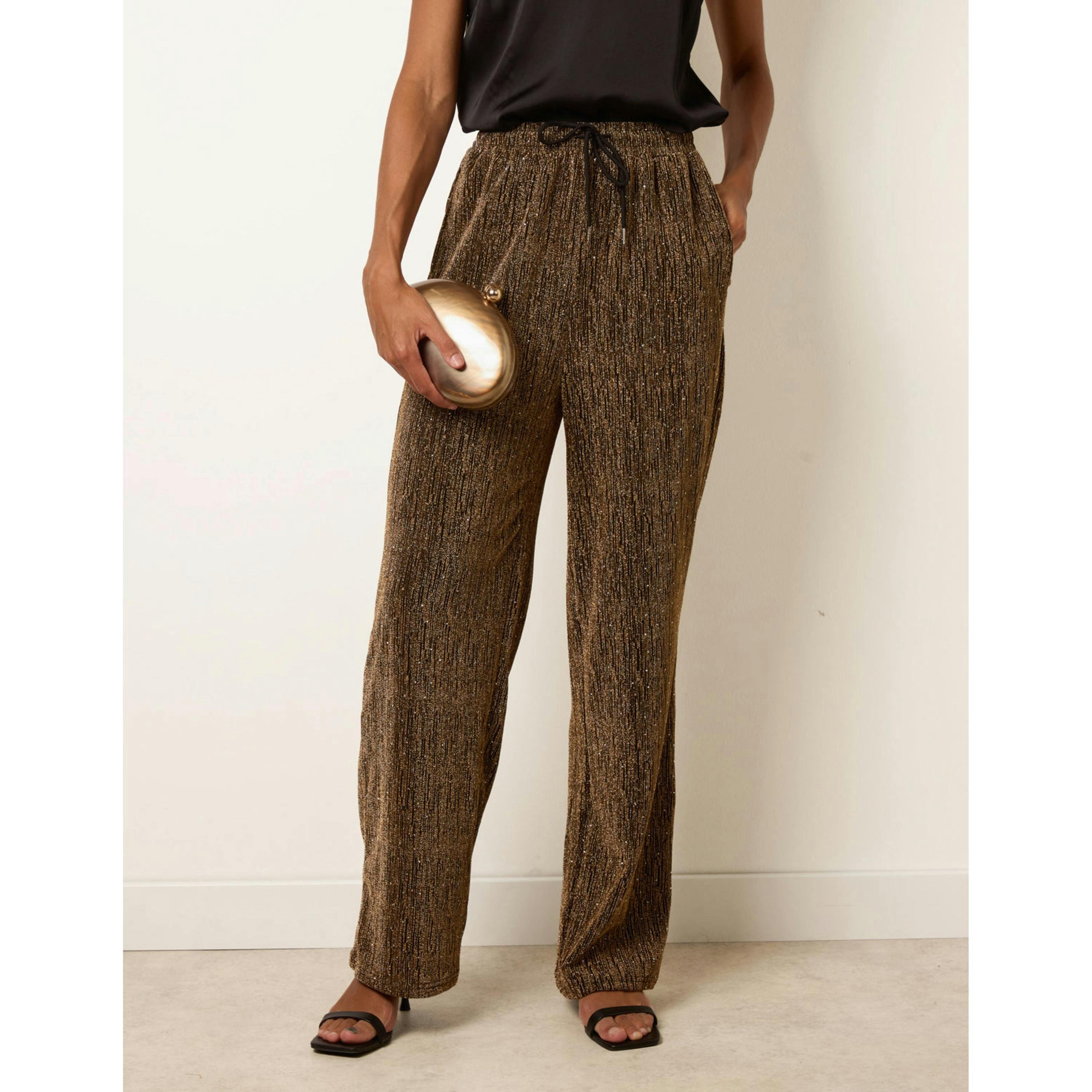 Blue Vanilla Rhinestone Trousers  in Gold , view 3 of 4