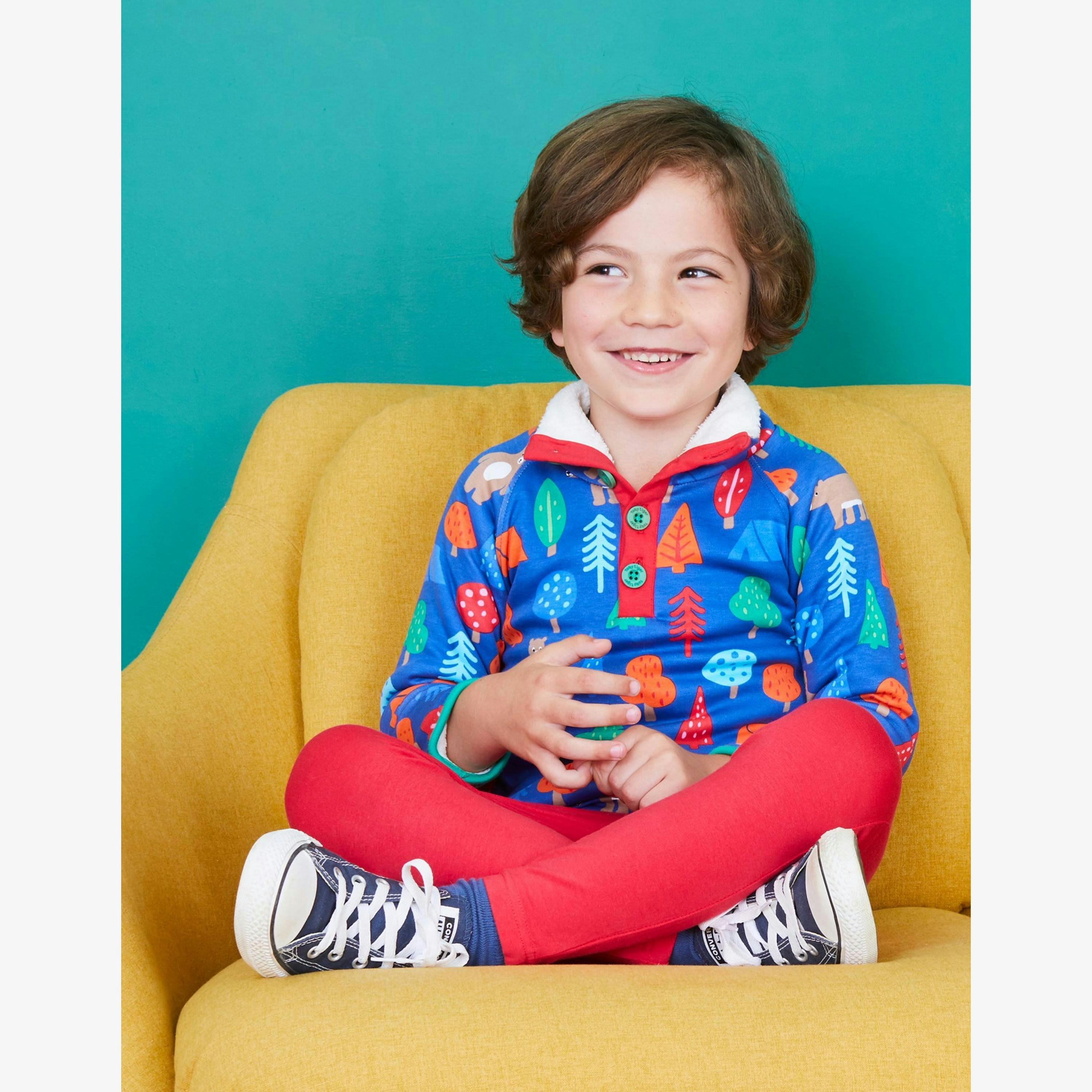 Organic Camping Bear Print Cosy Fleece Sweatshirt , view 2 of 2