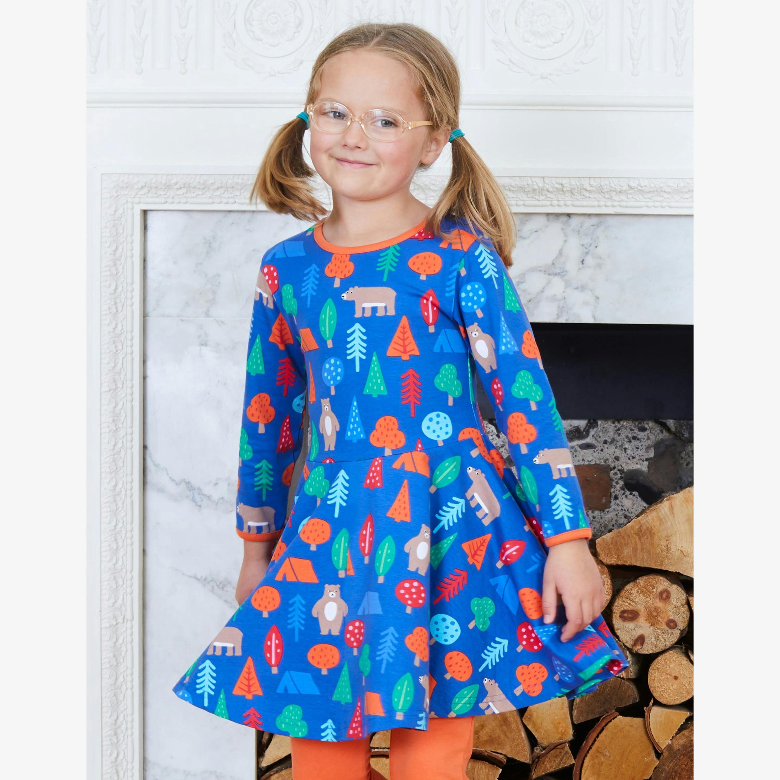 Organic Camping Bear Print Skater Dress , view 2 of 2