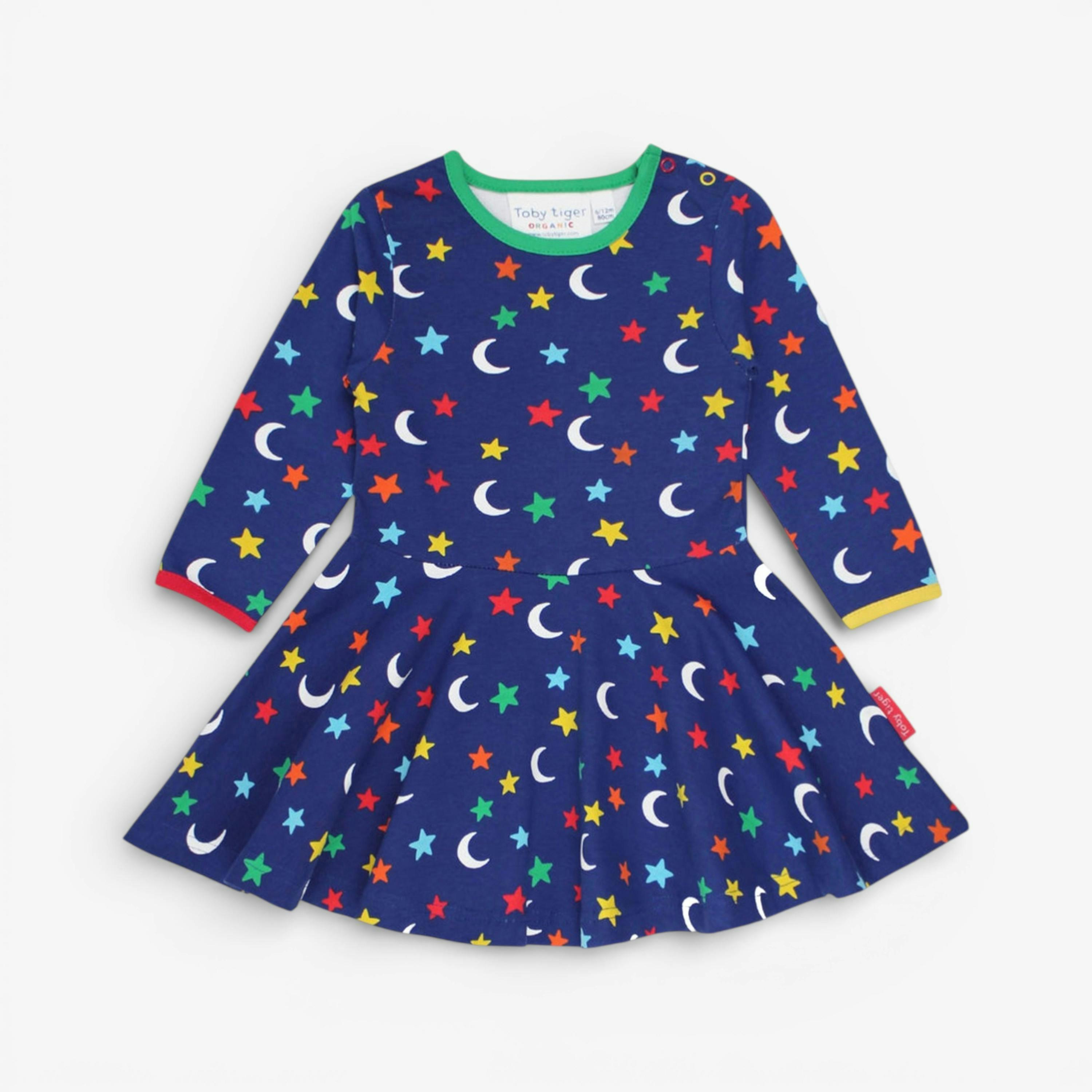 Organic Star Print Skater Dress , view 1 of 2