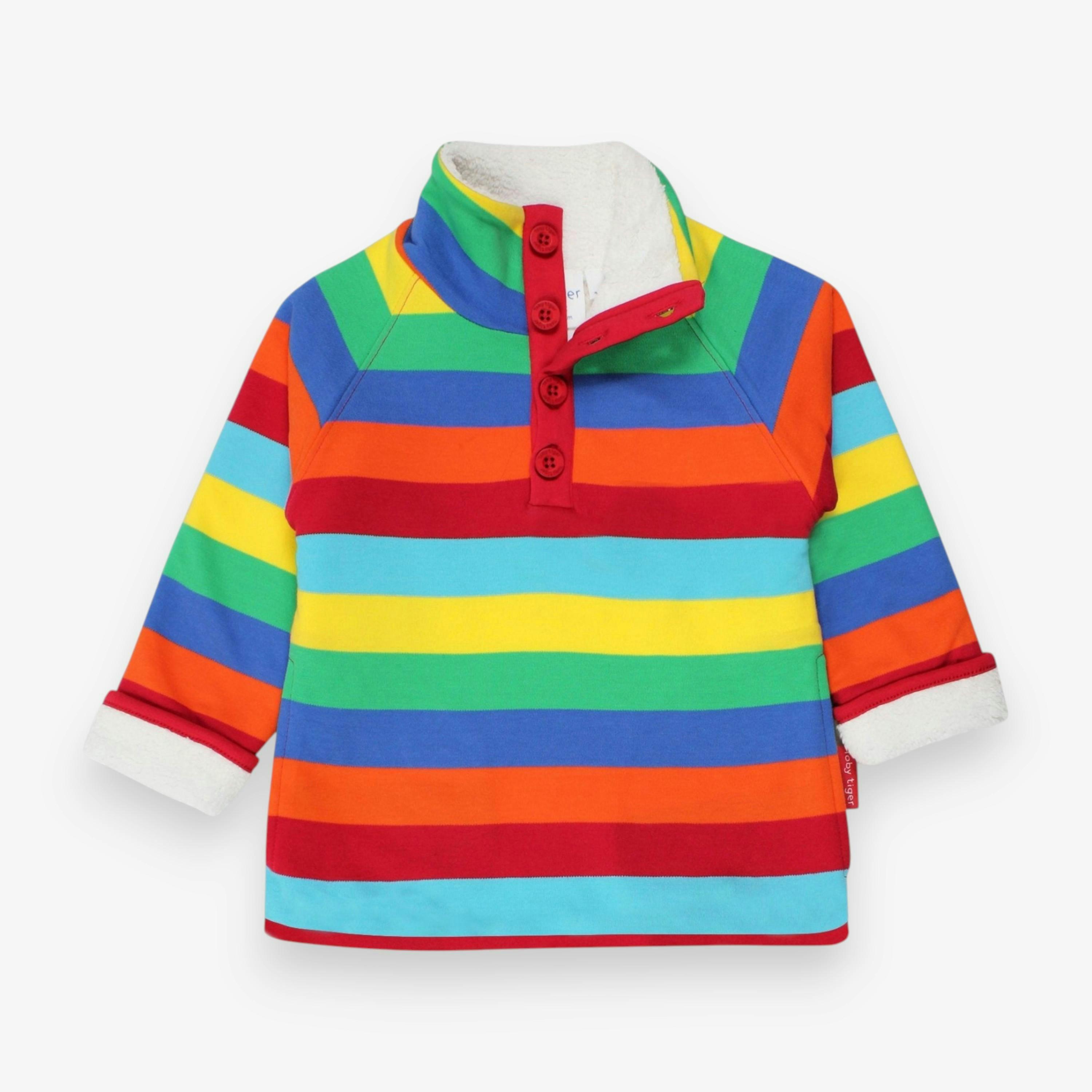 Organic Multi Stripe Cosy Fleece Sweatshirt , view 1 of 1