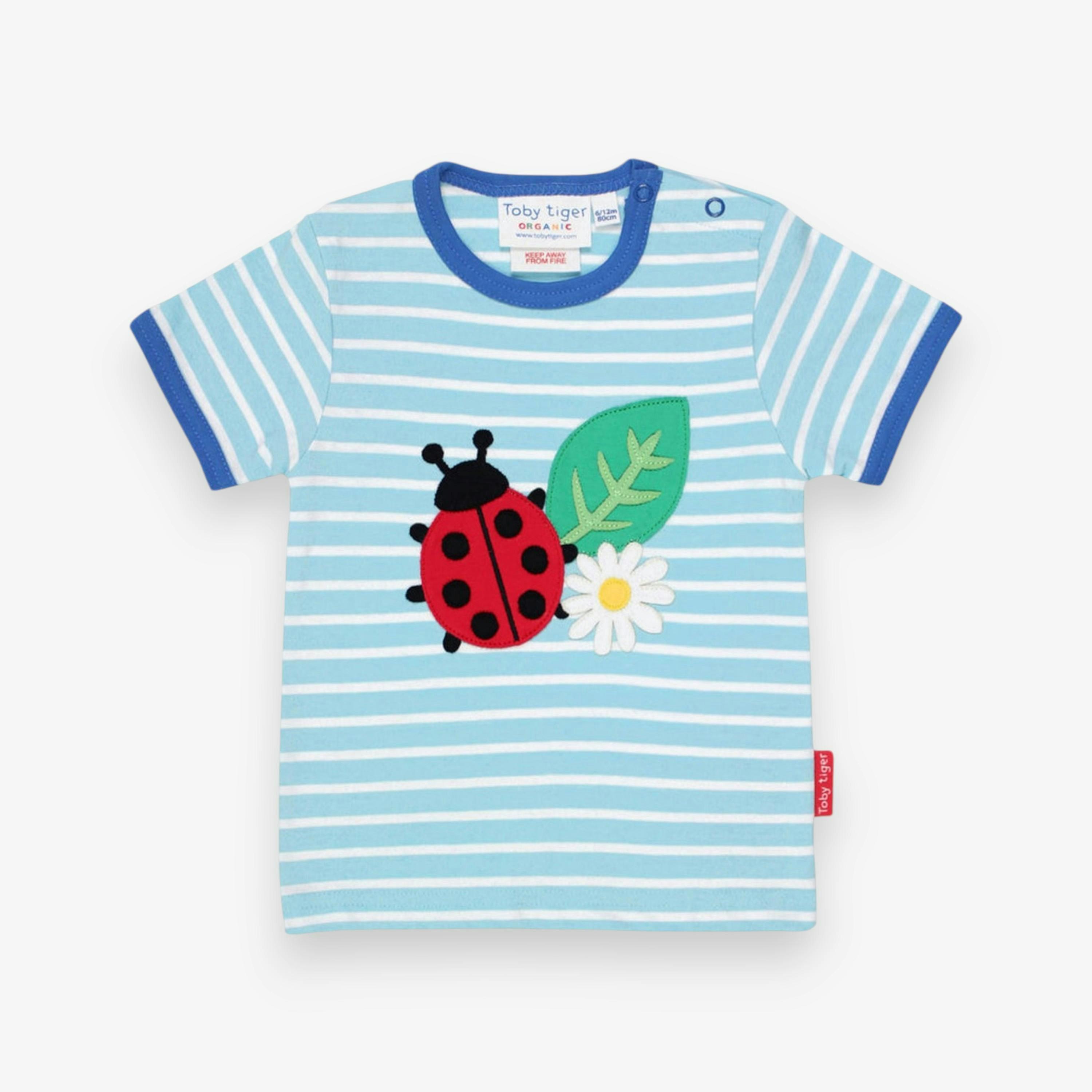 Organic Ladybird Applique Short-Sleeved T-Shirt , view 1 of 2