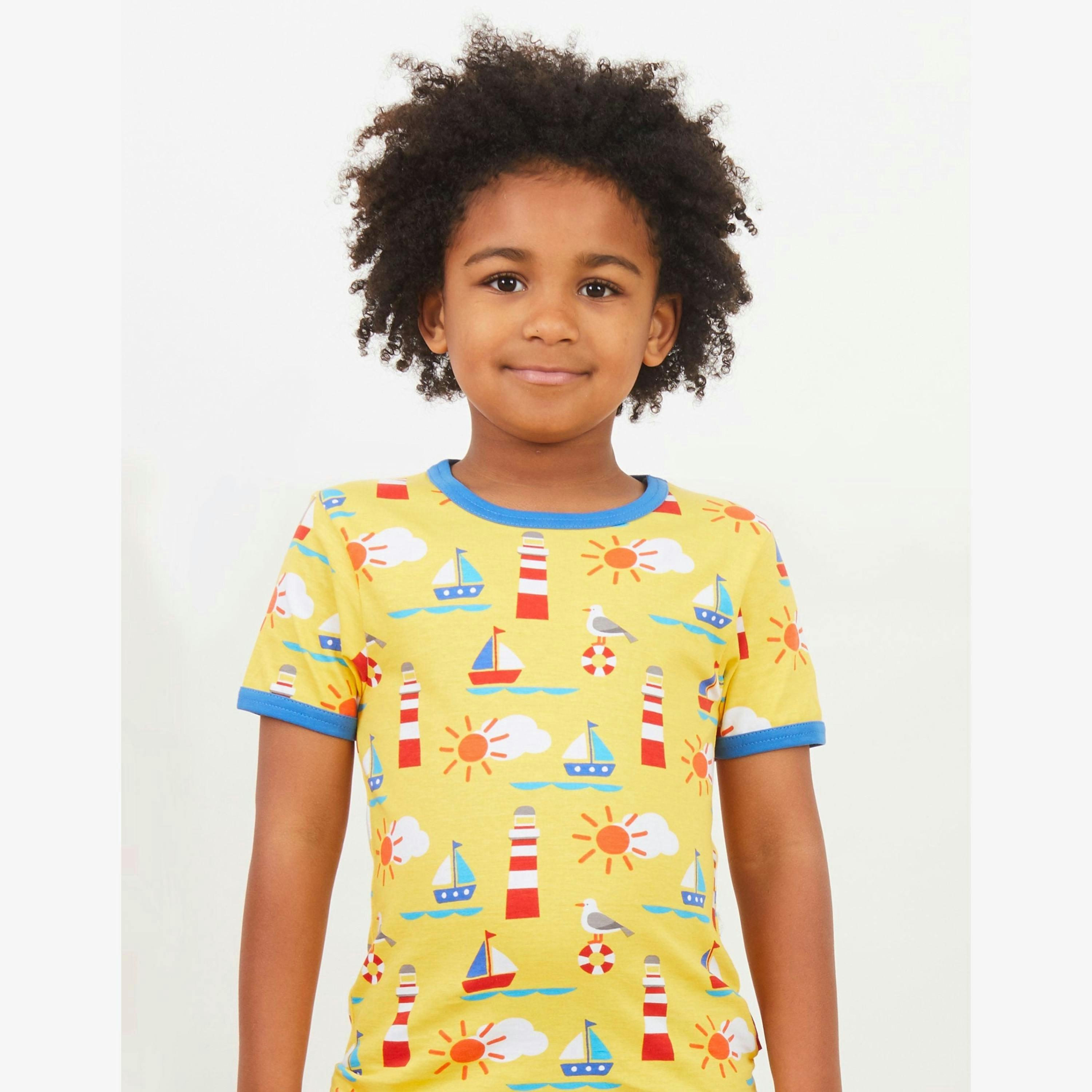 Organic Seaside Print Short-Sleeved T-Shirt , view 2 of 2