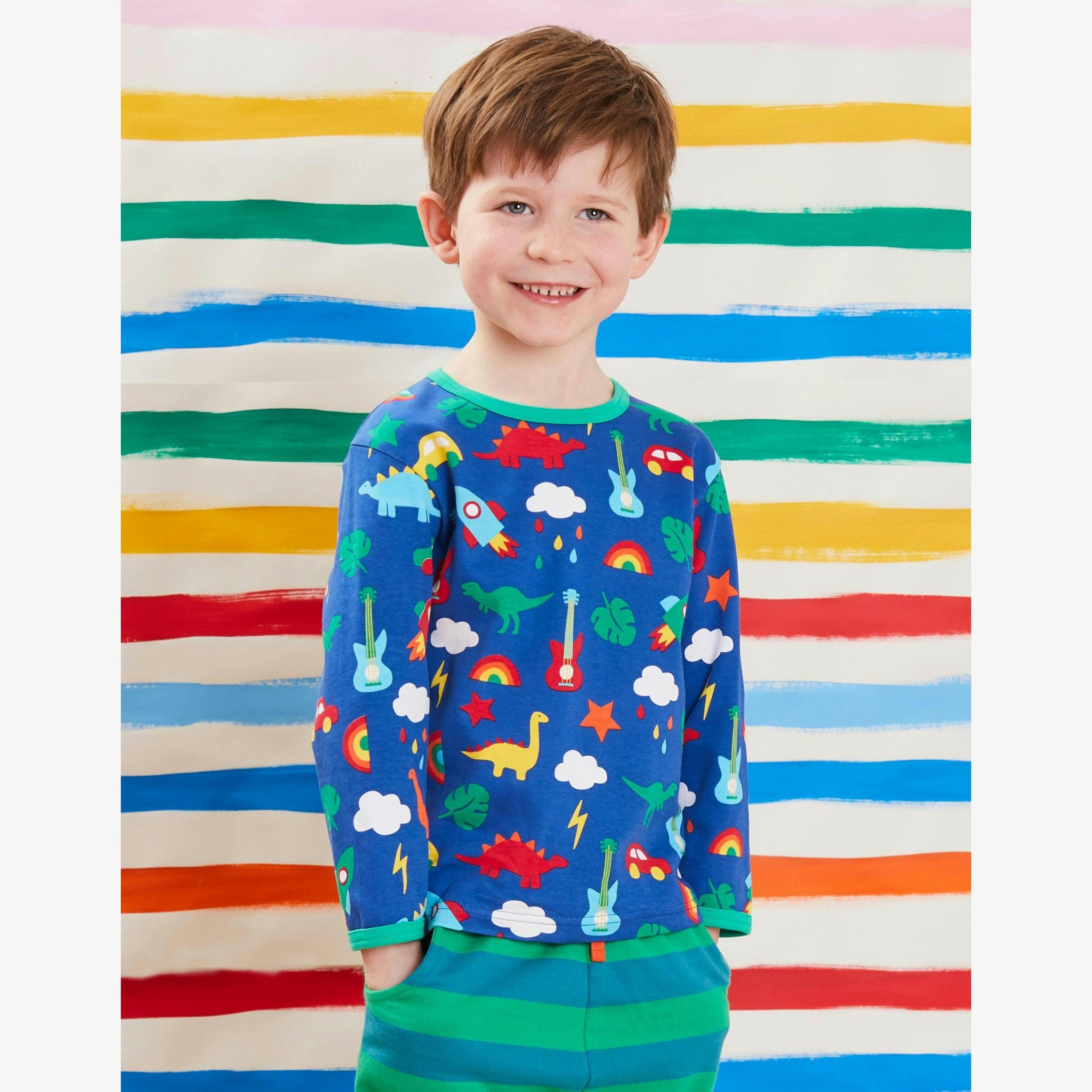 Organic Playtime Mix-Up Print Long-Sleeved T-Shirt , view 2 of 2