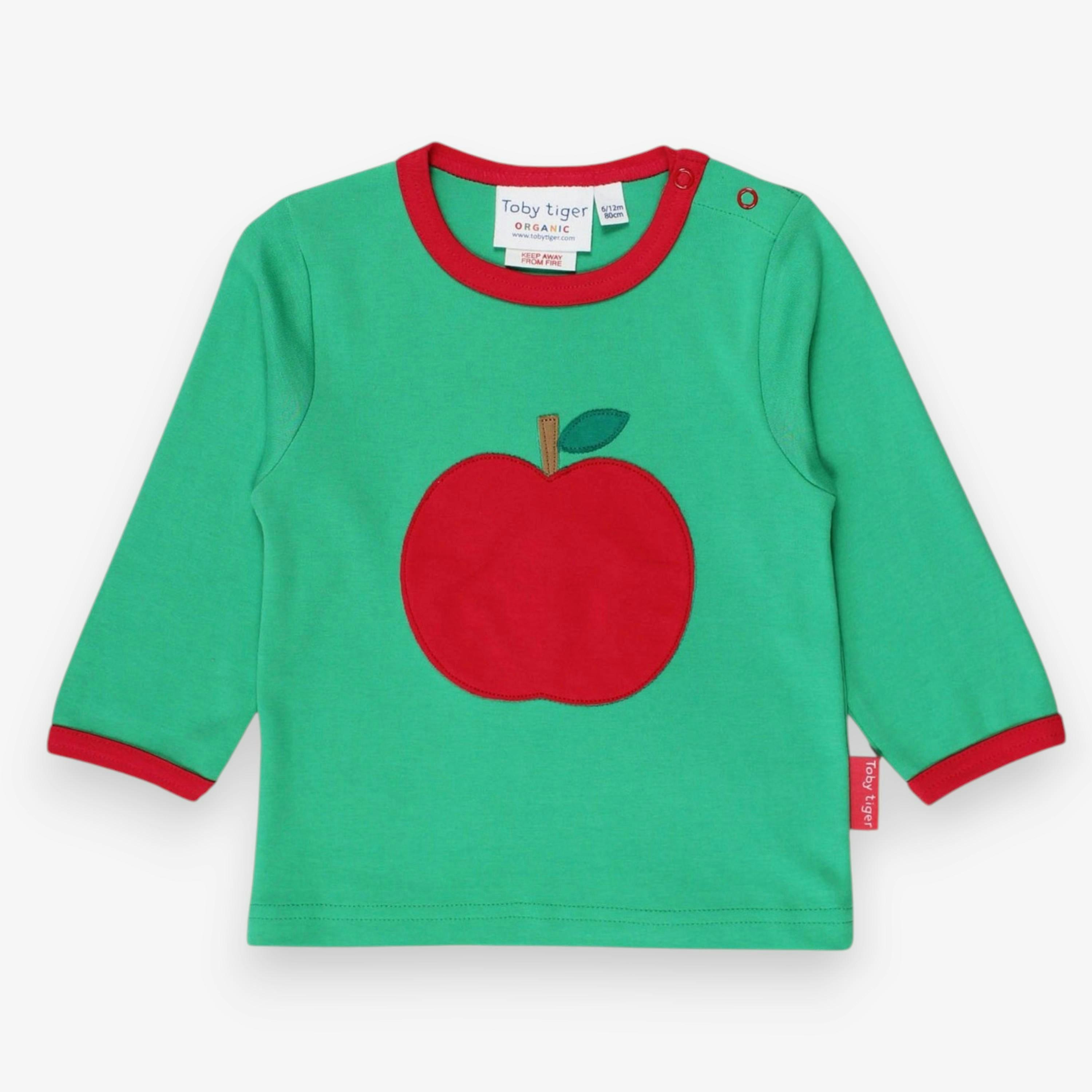 Organic Green Apple Applique Long-Sleeved T-Shirt , view 1 of 2