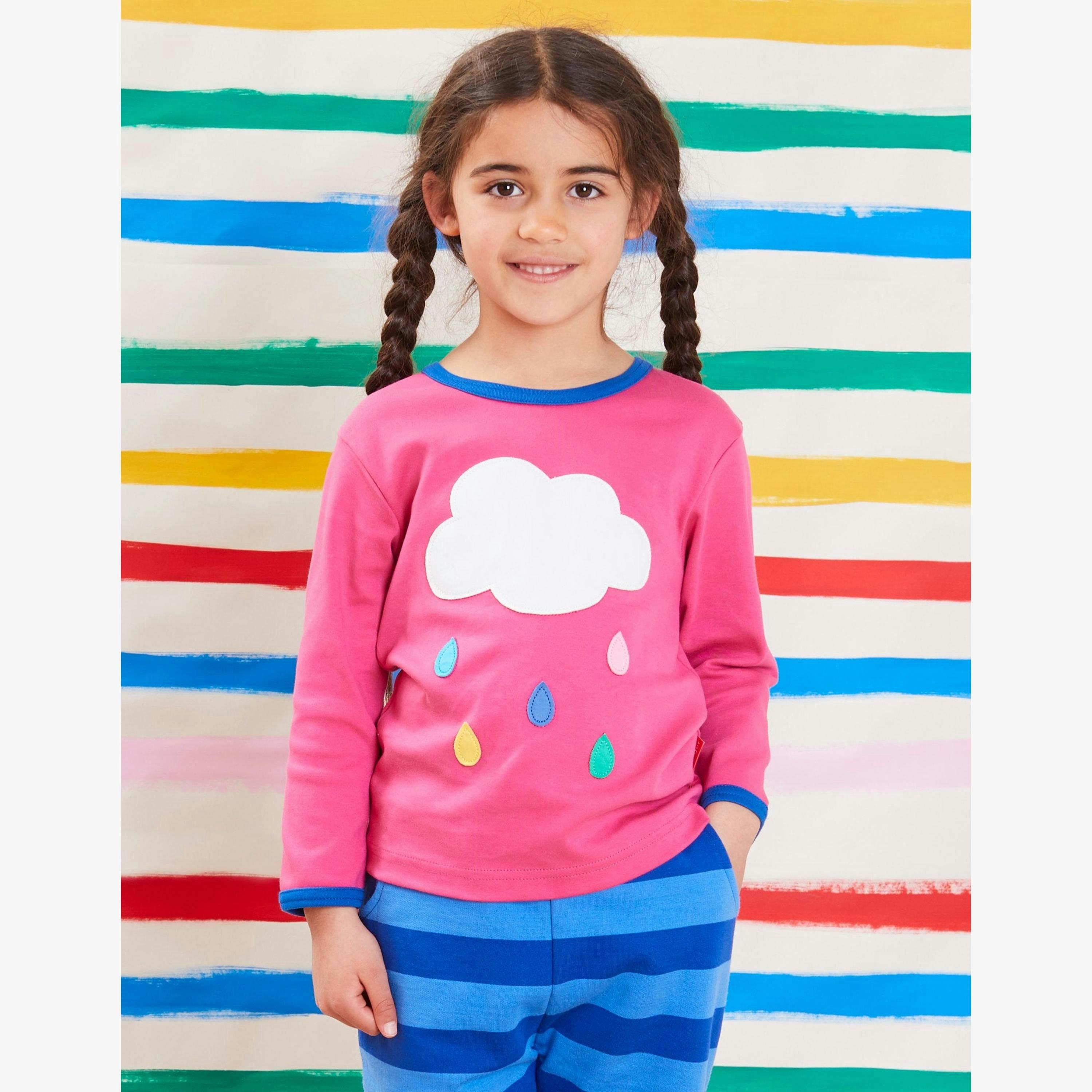 Organic Pink Cloud Applique Long-Sleeved T-Shirt , view 2 of 2