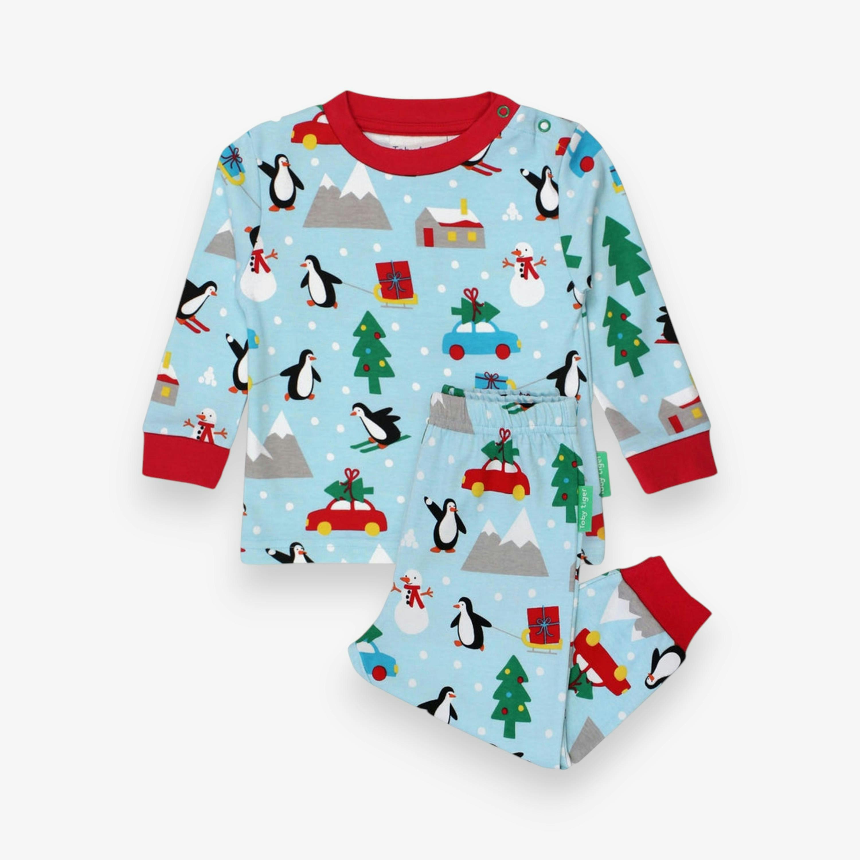 Organic Penguin's Christmas Print Adult Pyjamas , view 1 of 1