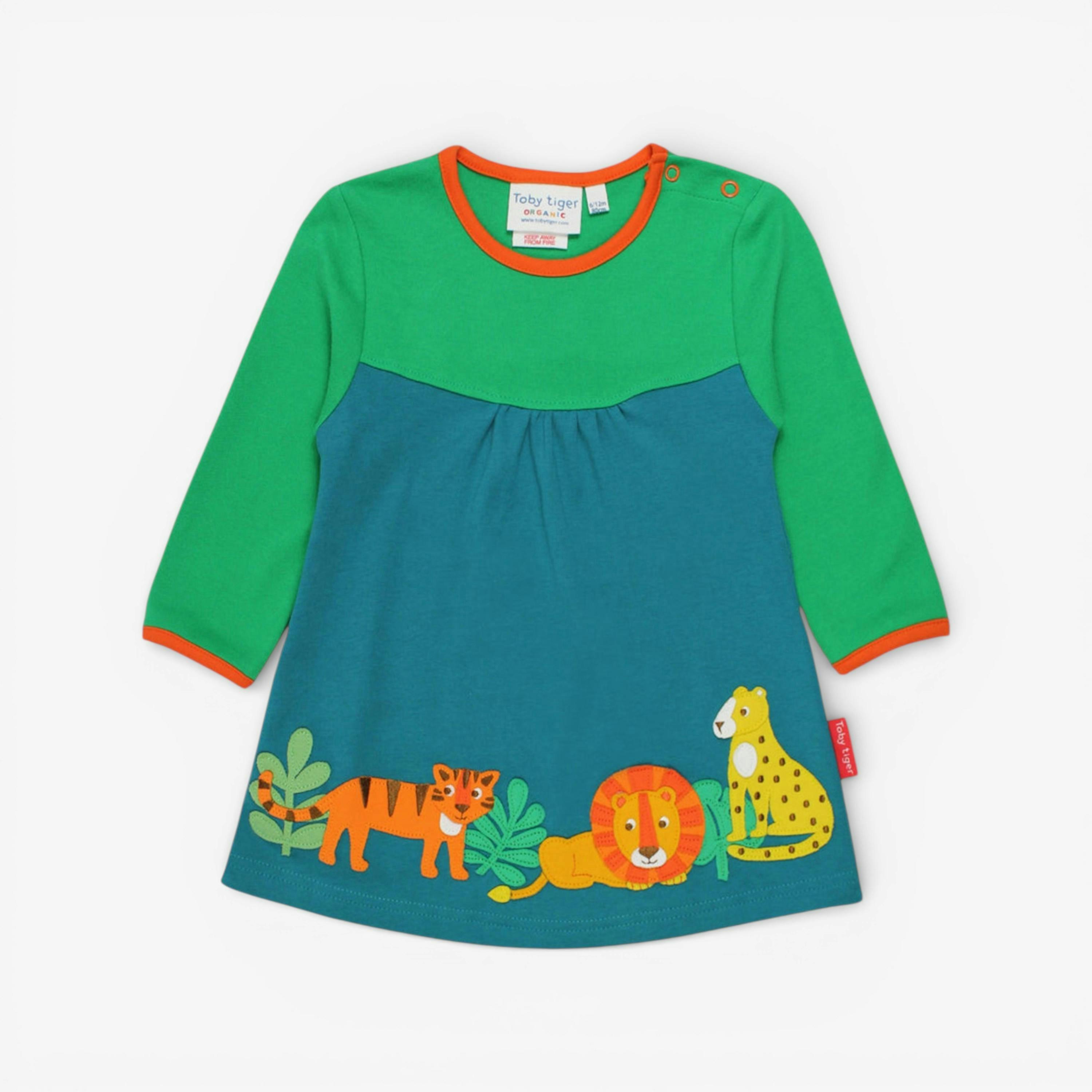 Organic Wild Cats Applique T-Shirt Dress , view 1 of 3