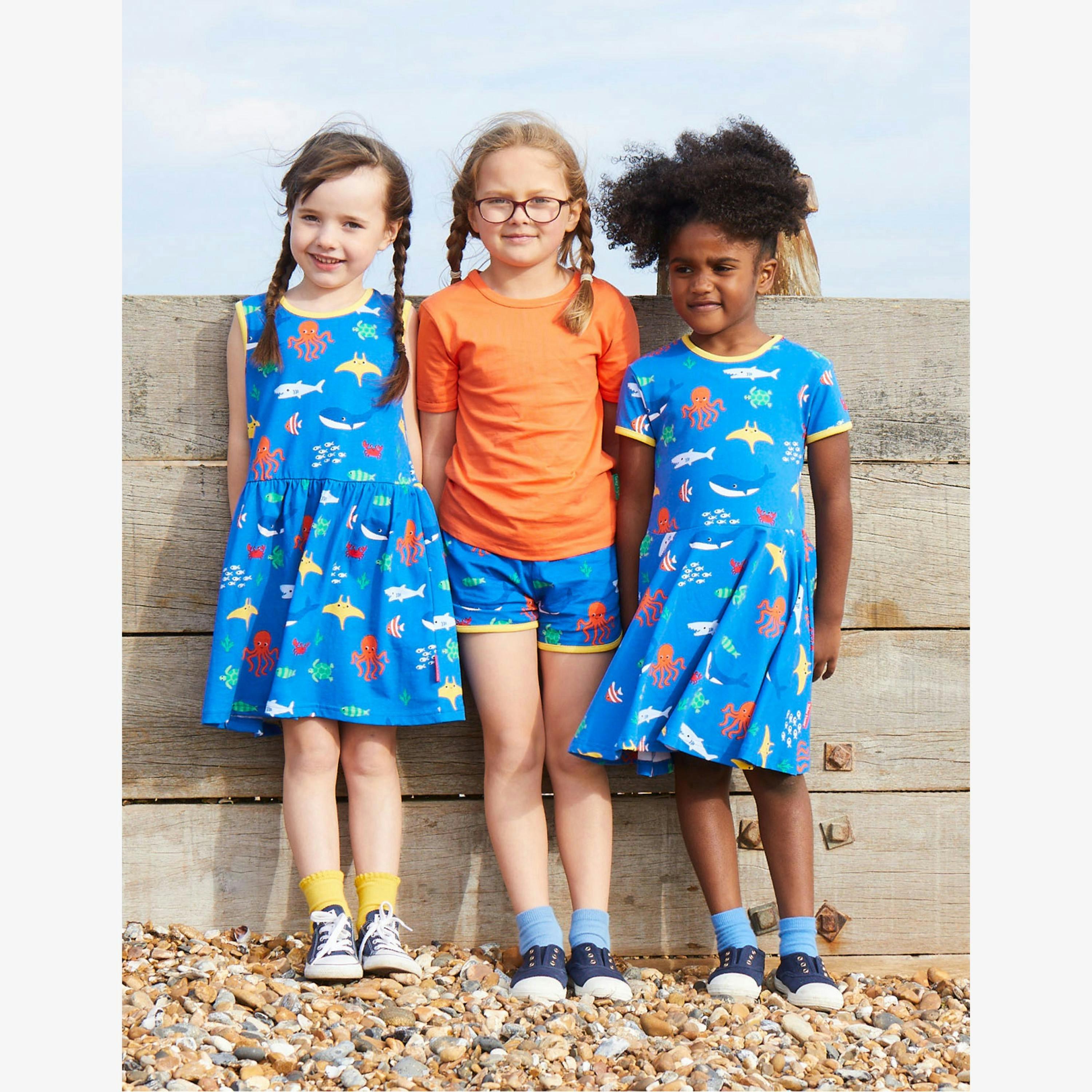 Organic Sealife Print Summer Dress , view 2 of 2