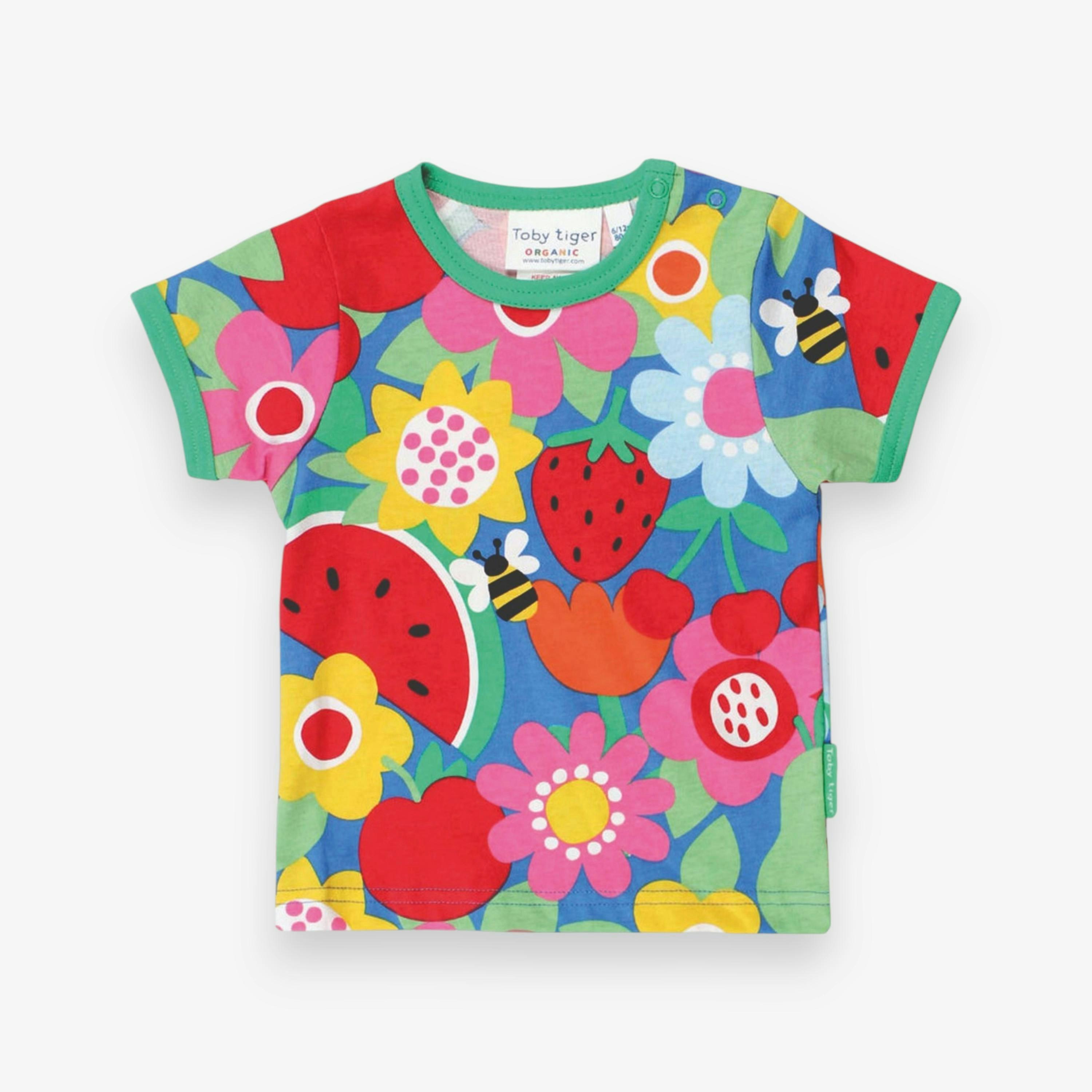 Organic Fruit Flower Print Short-Sleeved T-Shirt , view 1 of 2