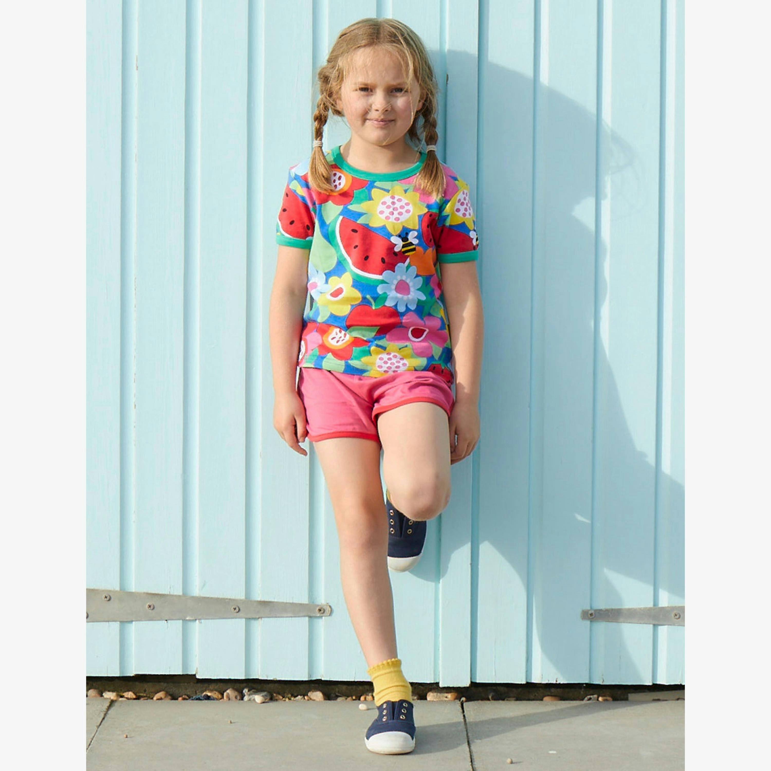 Organic Fruit Flower Print Short-Sleeved T-Shirt , view 2 of 2