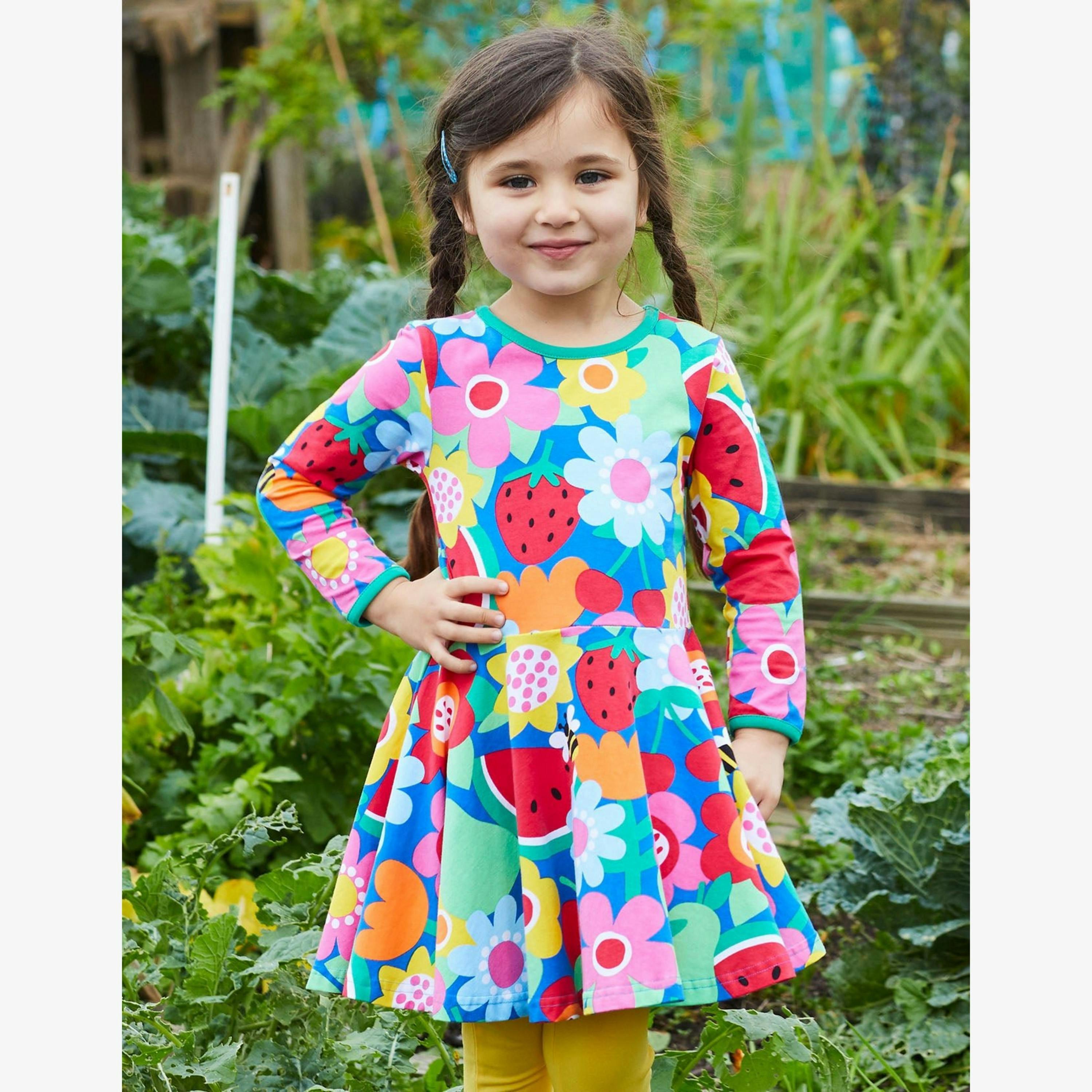 Organic Fruit Flower Print Skater Dress , view 2 of 2