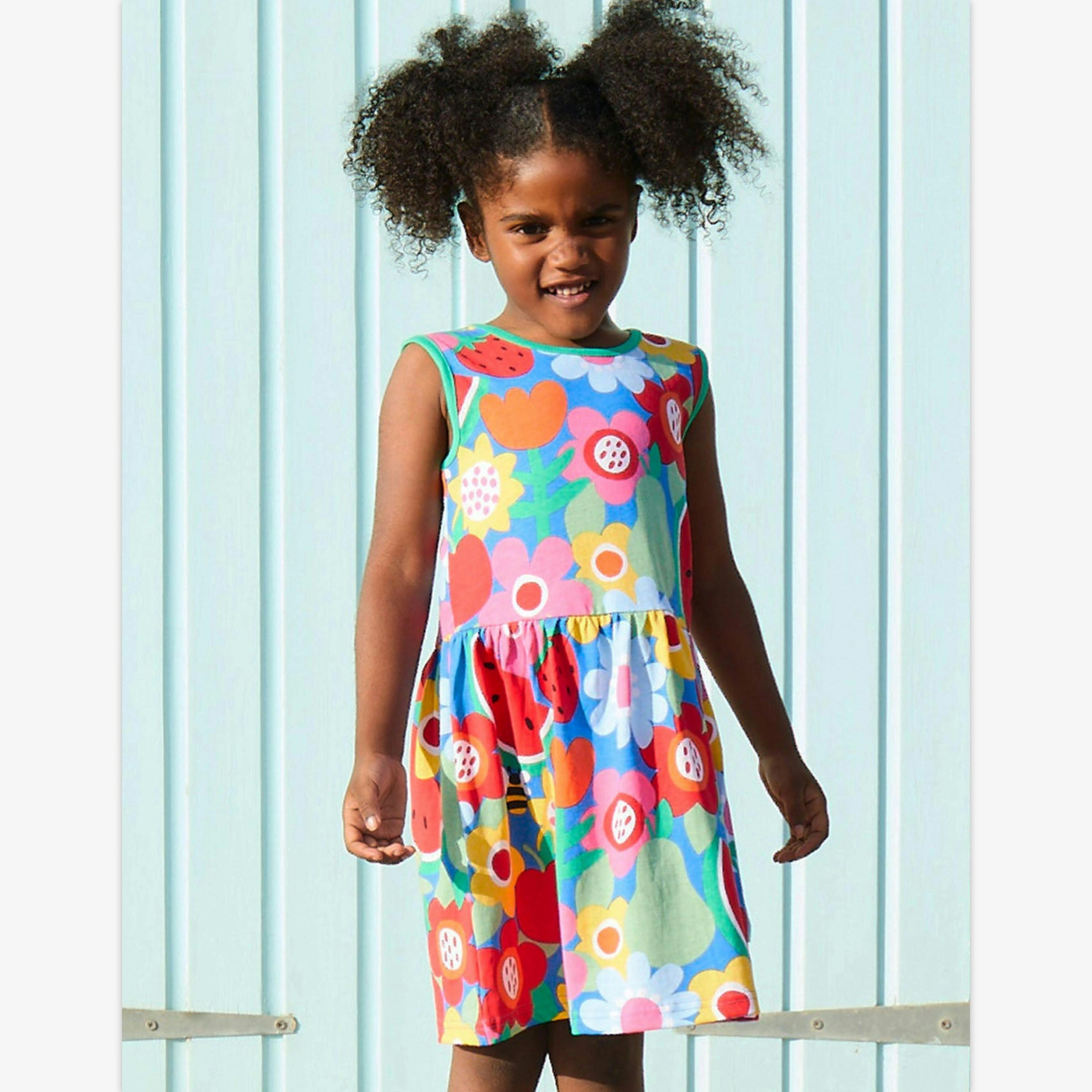 Organic Fruit Flower Print Summer Dress , view 2 of 2