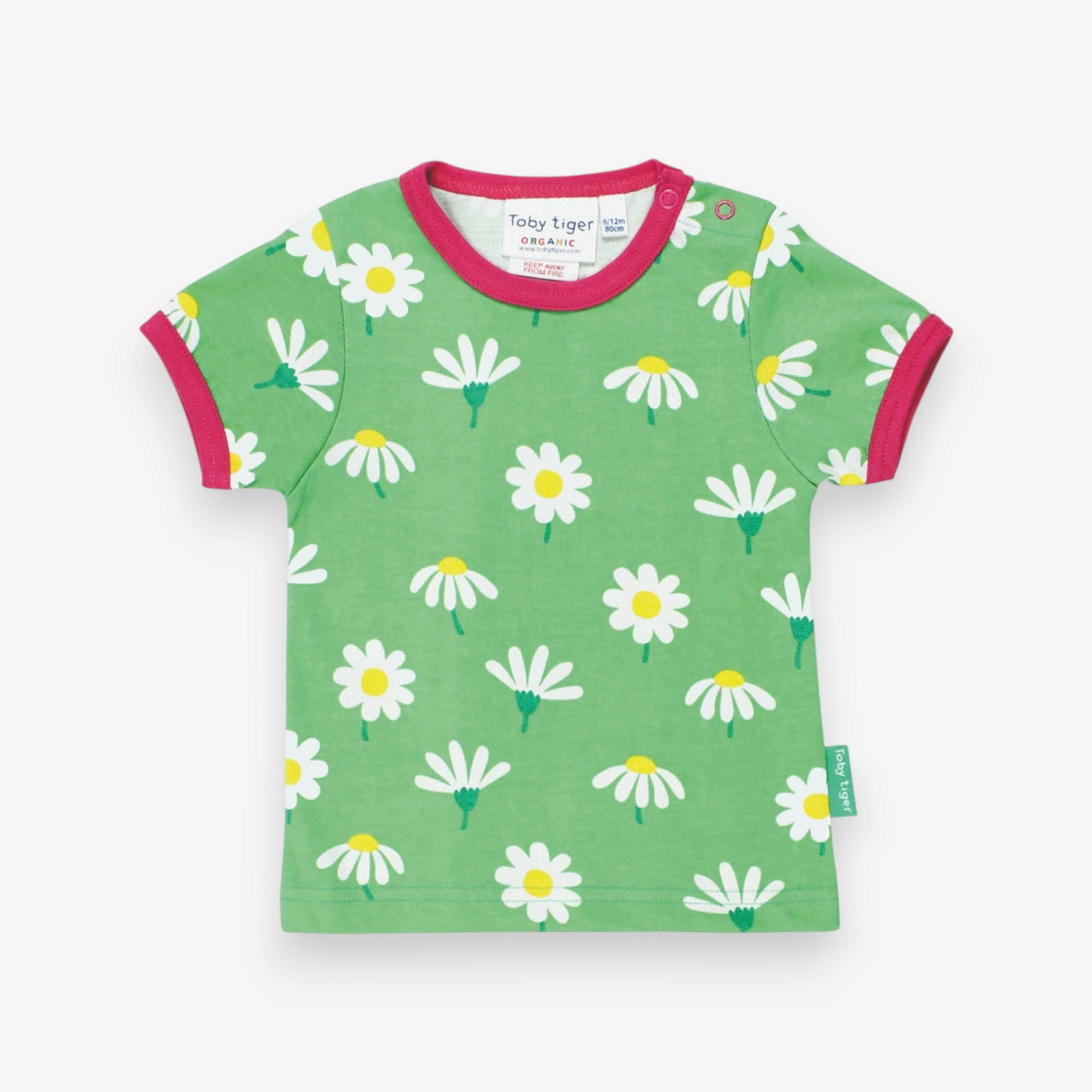 Organic Daisy Print Short-Sleeved T-Shirt , view 1 of 2