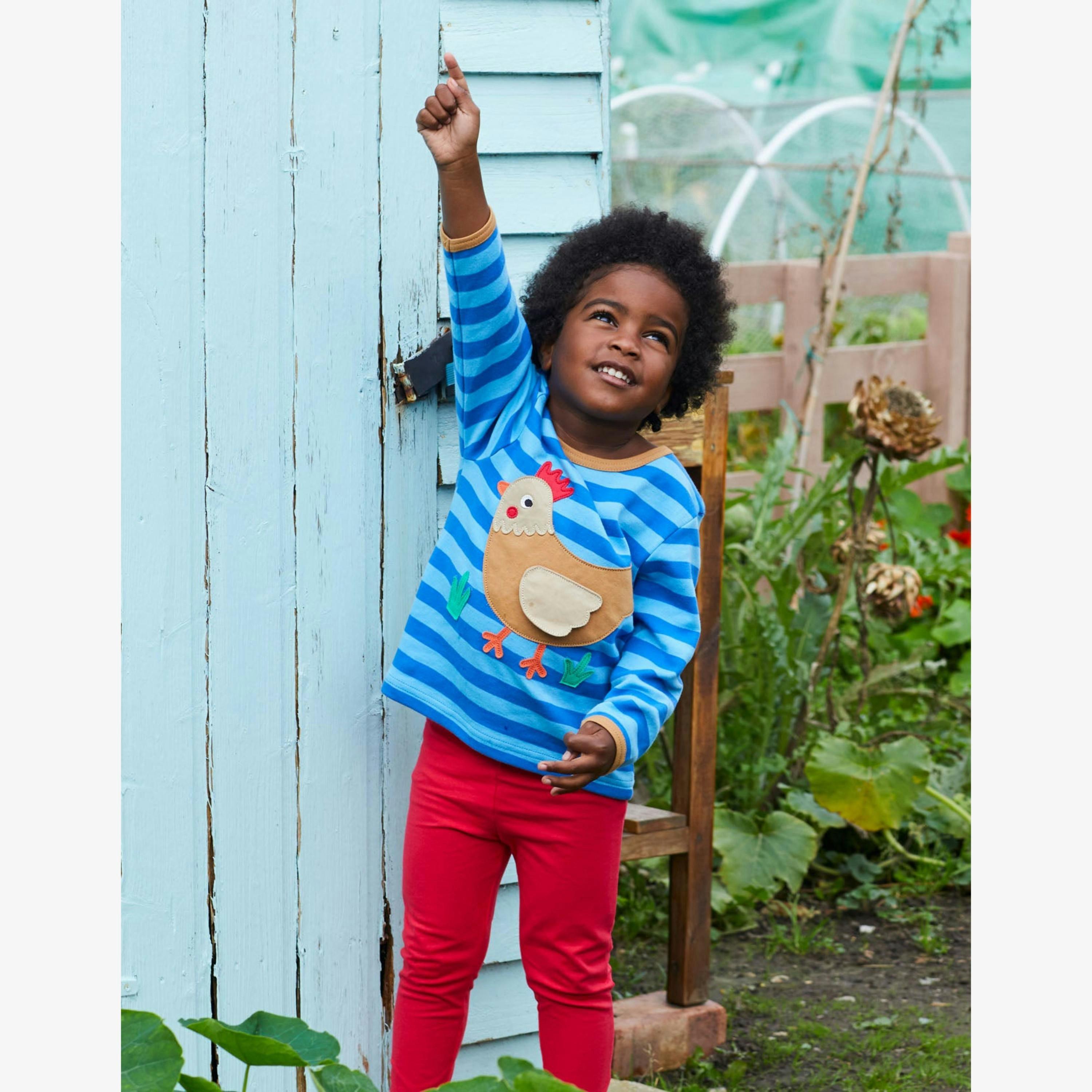 Organic Clucky Chicken Applique Long-Sleeved T-Shirt , view 5 of 5