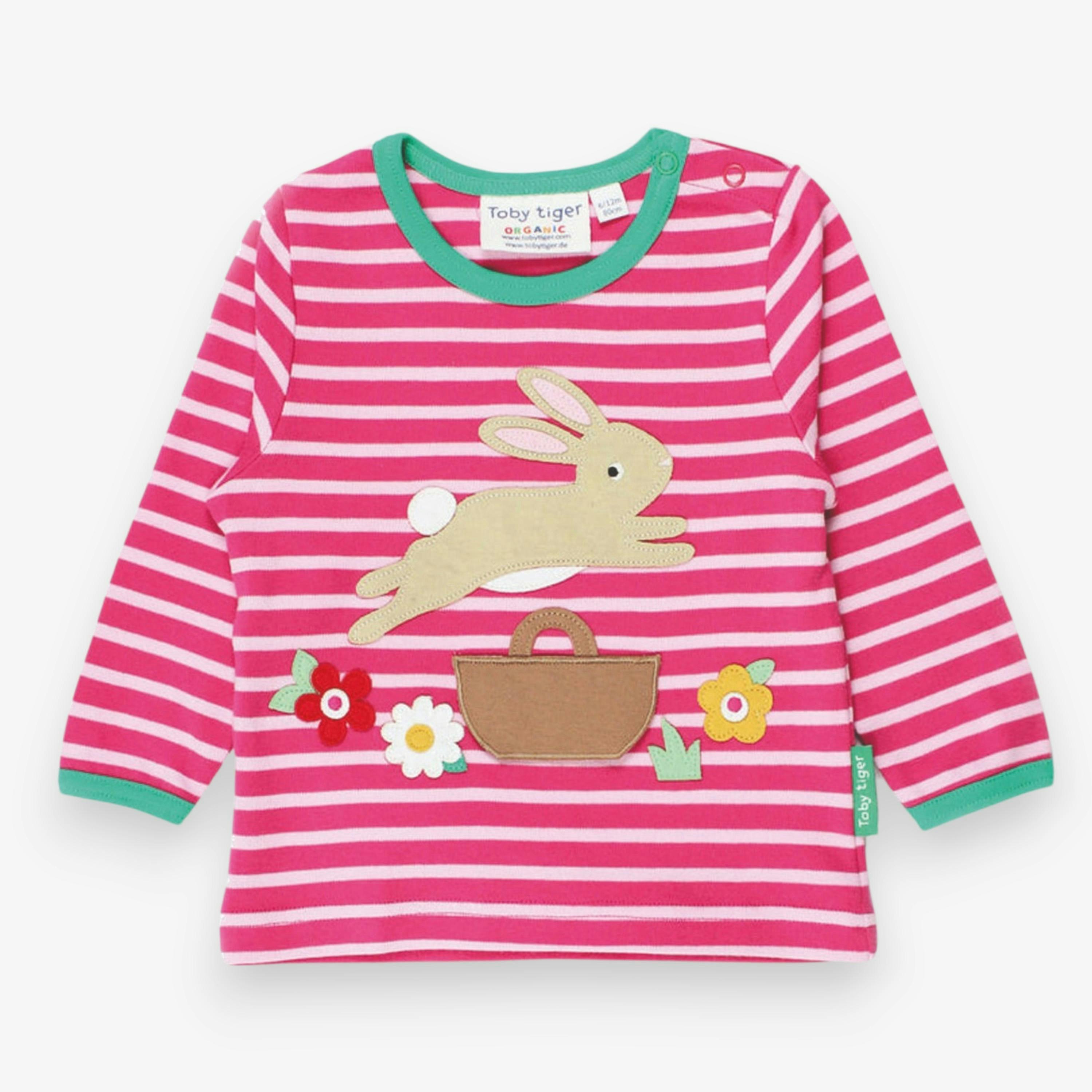 Organic Leaping Bunny Applique Long-Sleeved T-Shirt , view 1 of 2