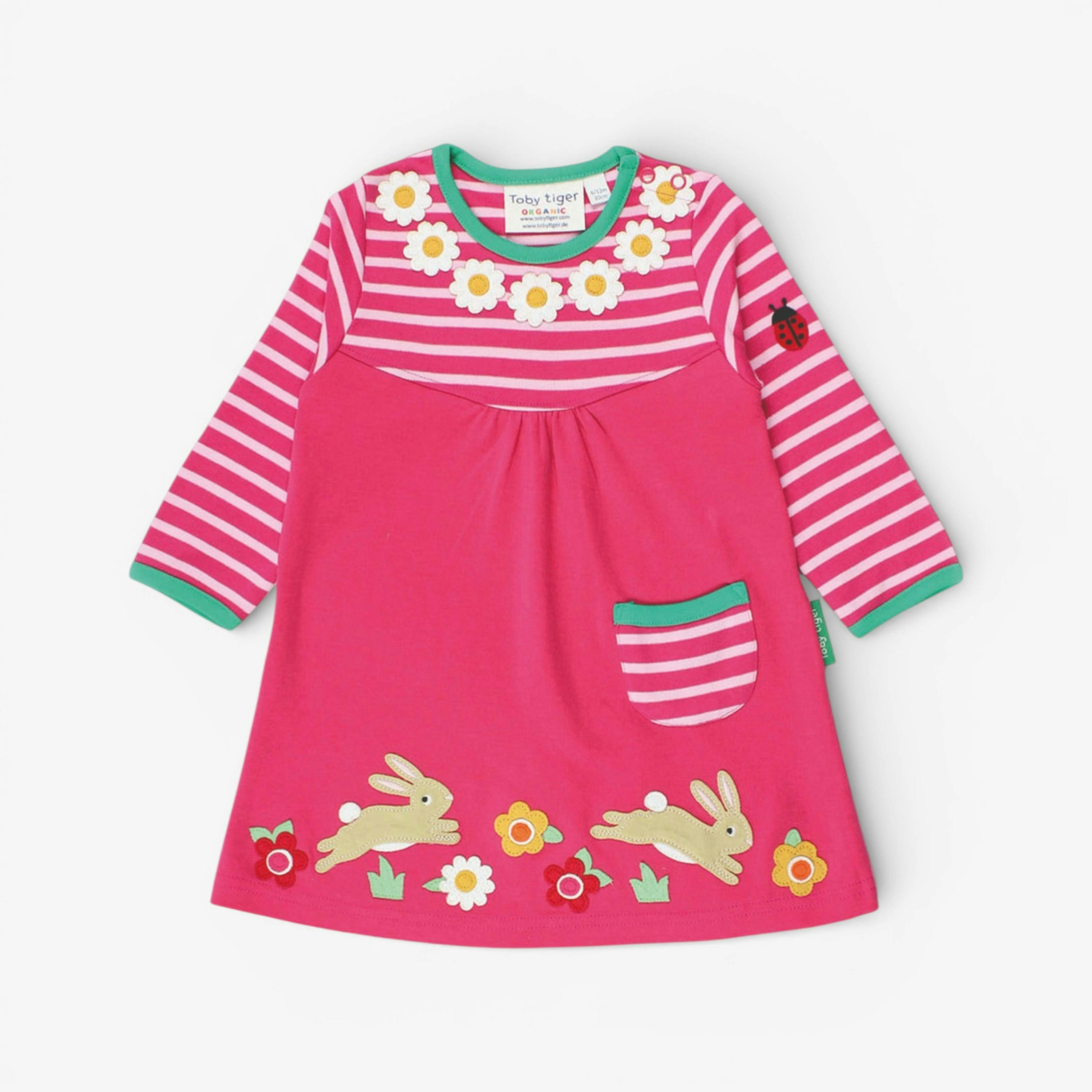 Organic Leaping Bunny Applique T-Shirt Dress , view 1 of 2