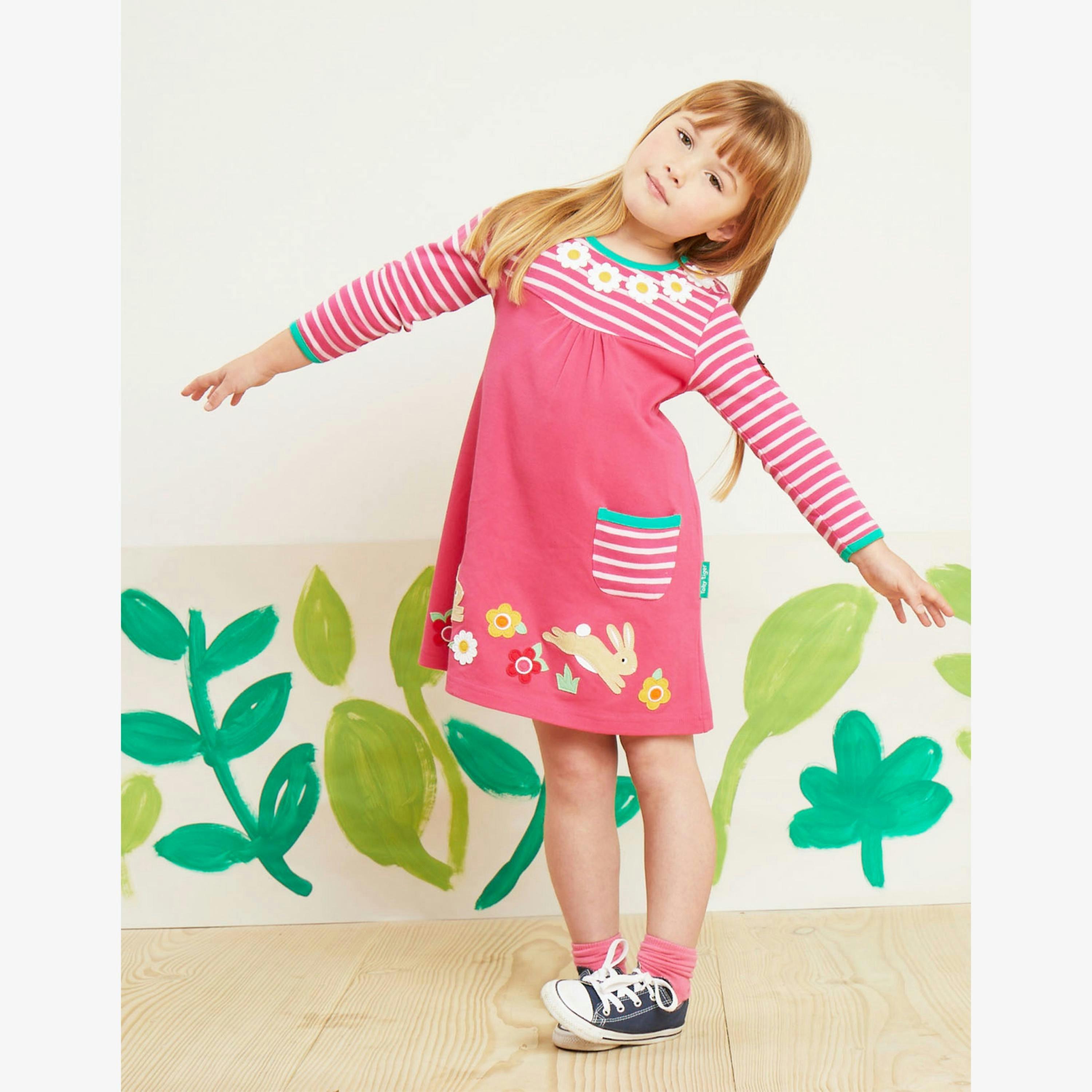 Organic Leaping Bunny Applique T-Shirt Dress , view 2 of 2