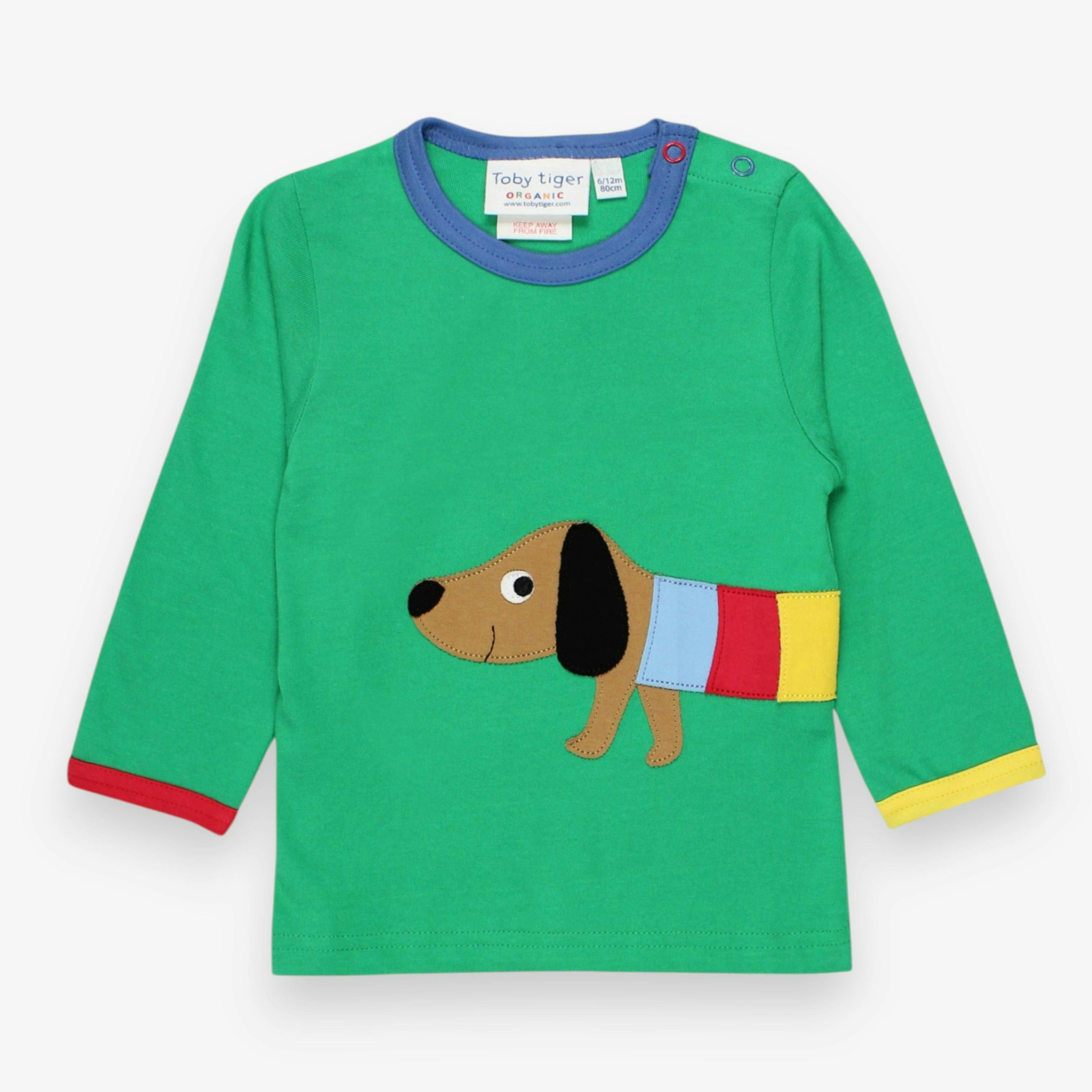 Organic Multi Sausage Dog Applique Long-Sleeved T-Shirt , view 1 of 3