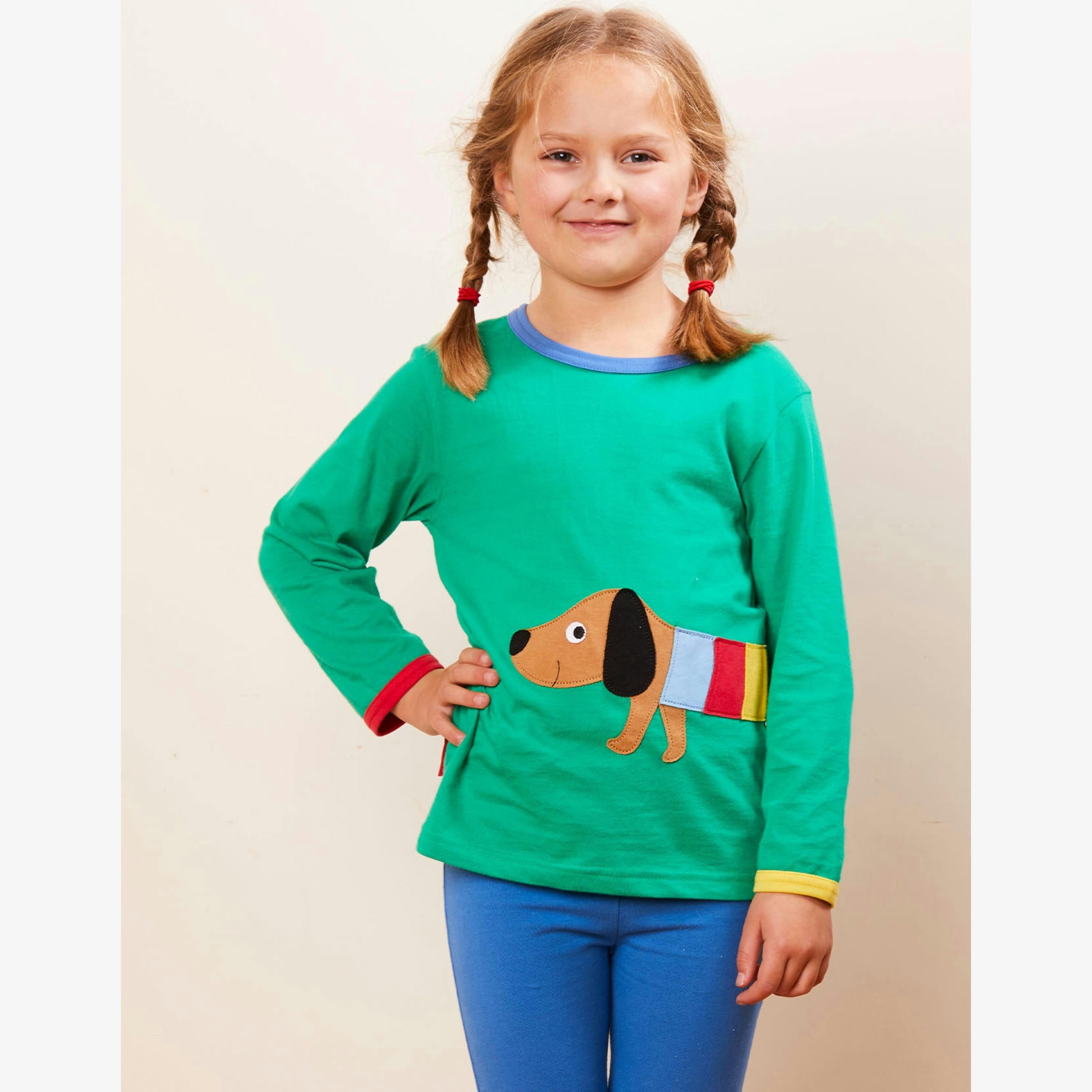 Organic Multi Sausage Dog Applique Long-Sleeved T-Shirt , view 2 of 3