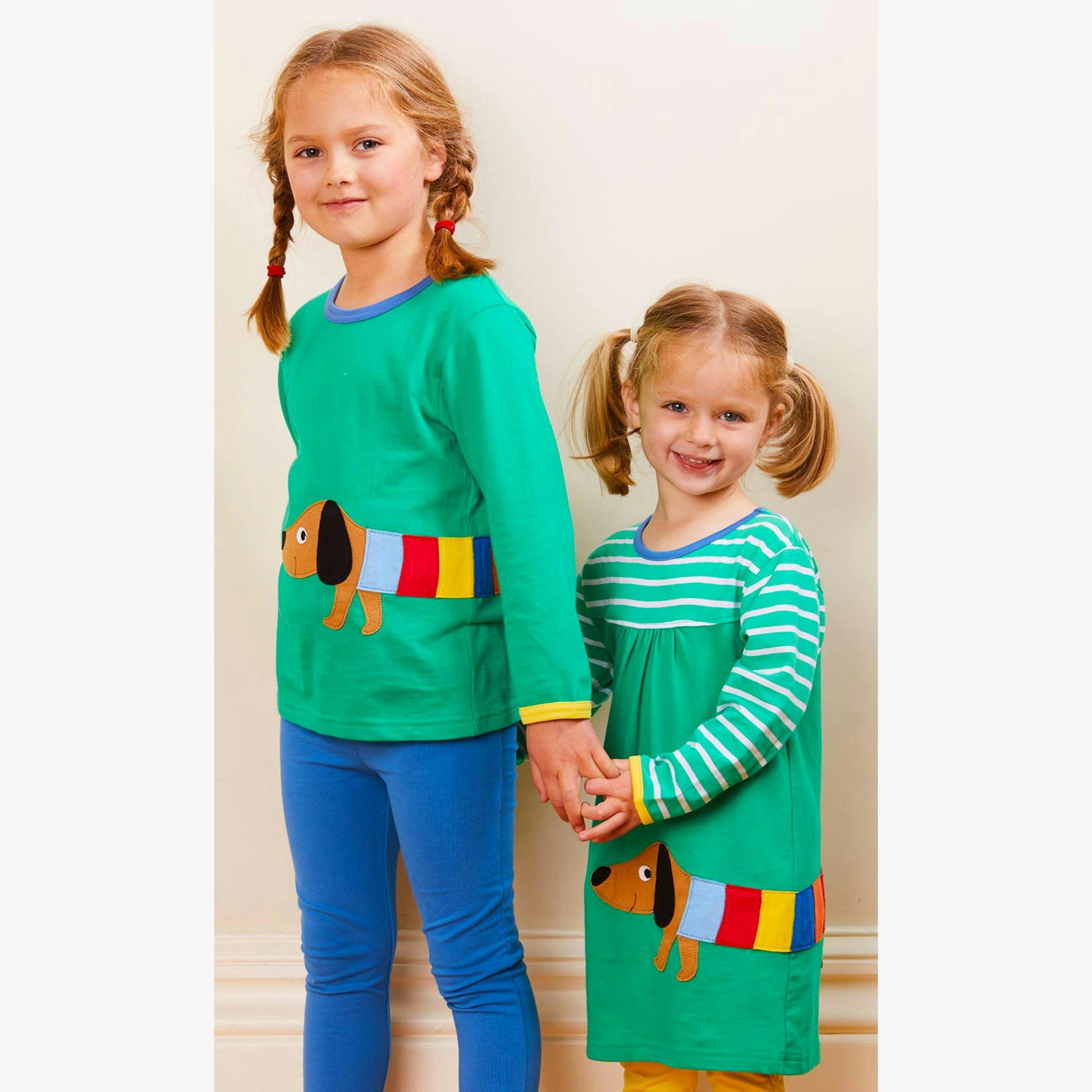 Organic Multi Sausage Dog Applique Long-Sleeved T-Shirt , view 3 of 3