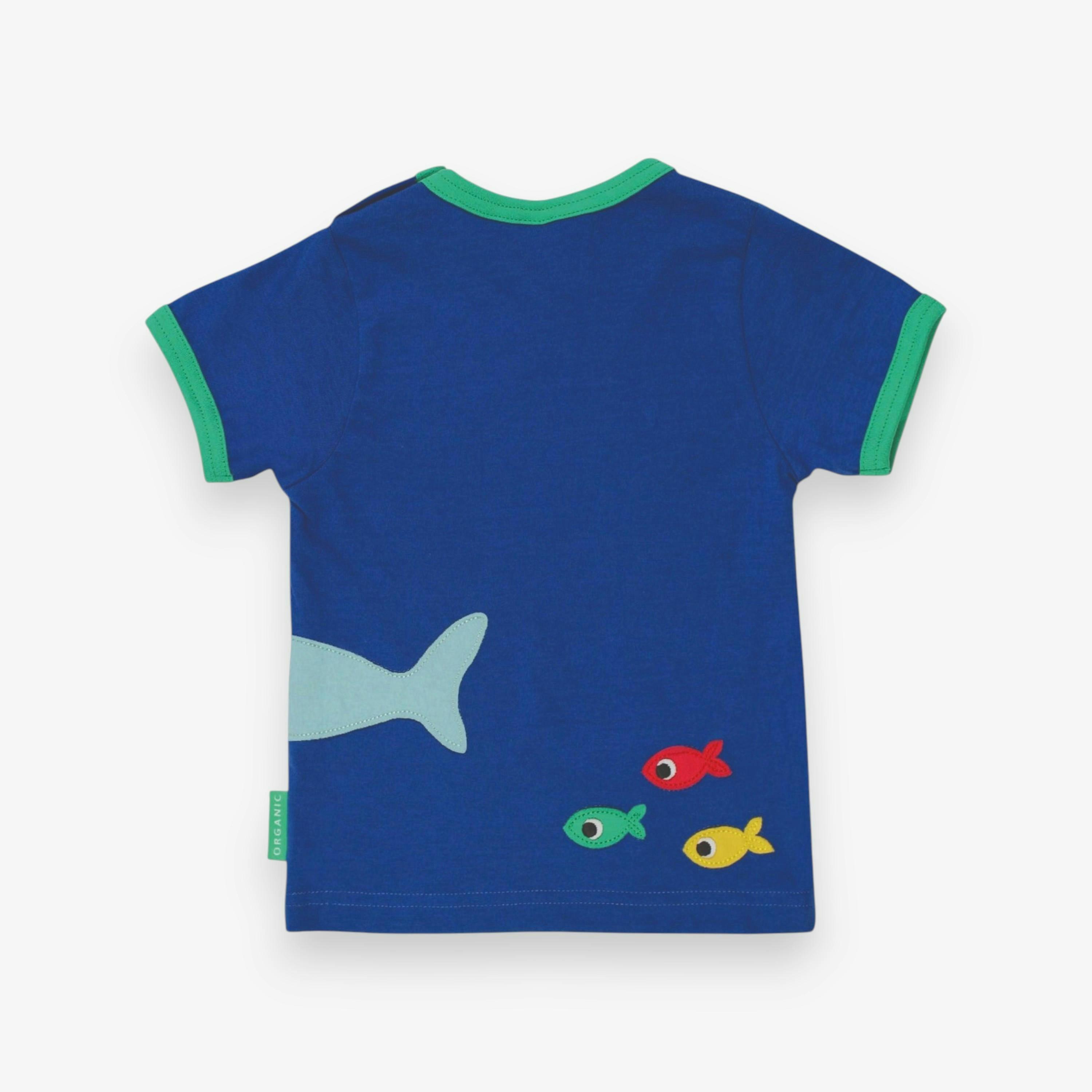 Organic Shark Applique Short-Sleeved T-Shirt , view 2 of 3