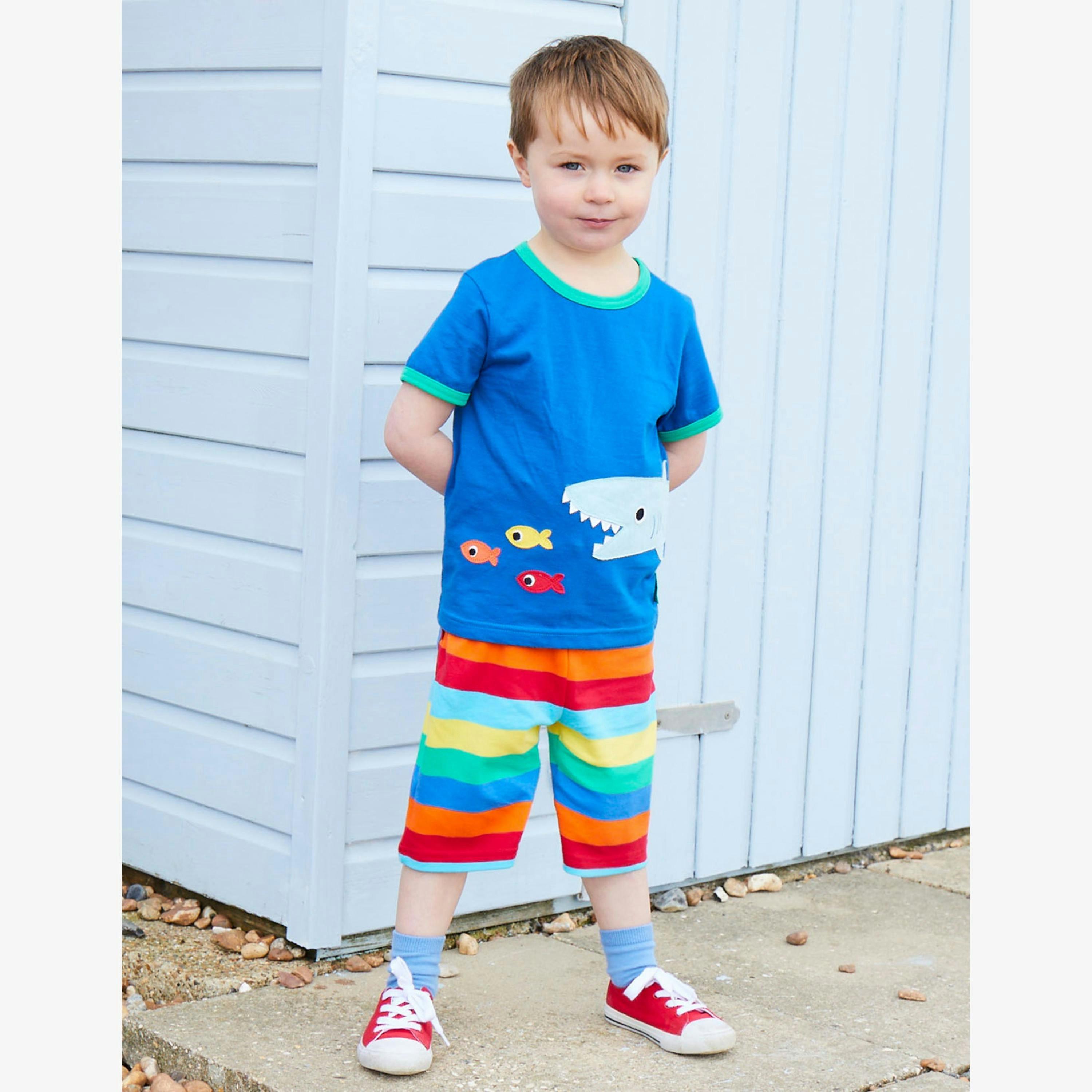 Organic Shark Applique Short-Sleeved T-Shirt , view 3 of 3
