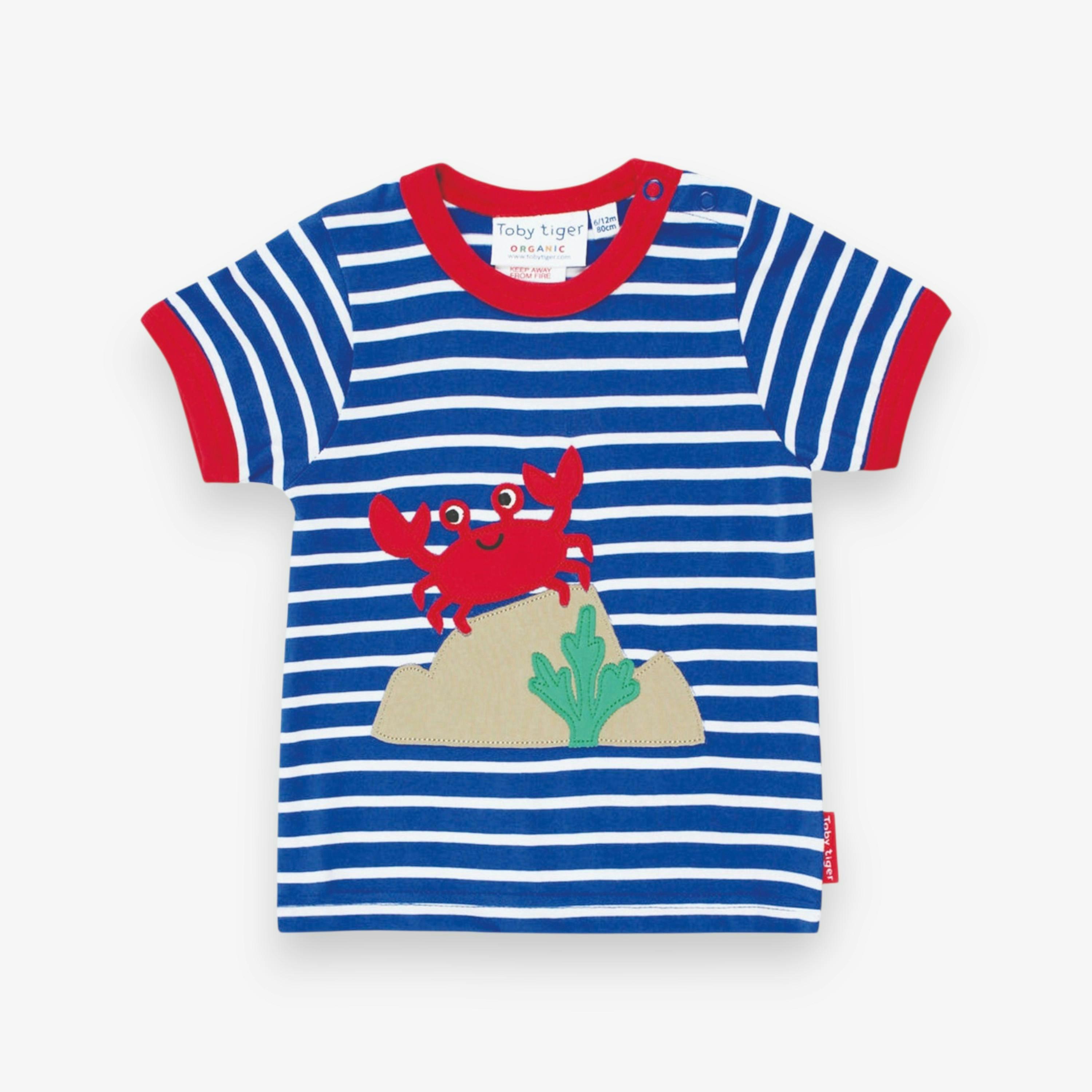 Organic Crab Applique Short-Sleeved T-Shirt , view 1 of 2