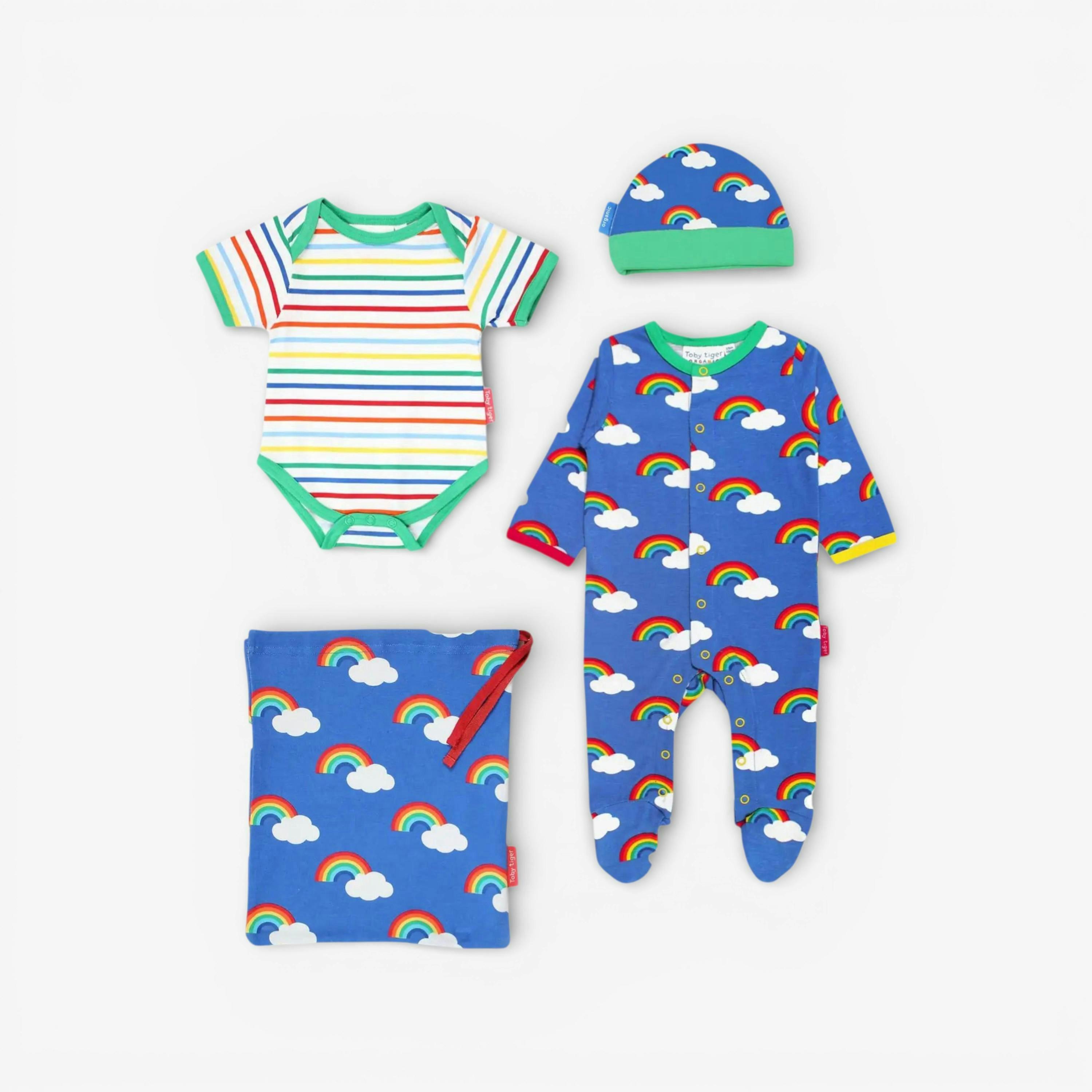 Organic Rainbow Print Baby Gift Set , view 1 of 3