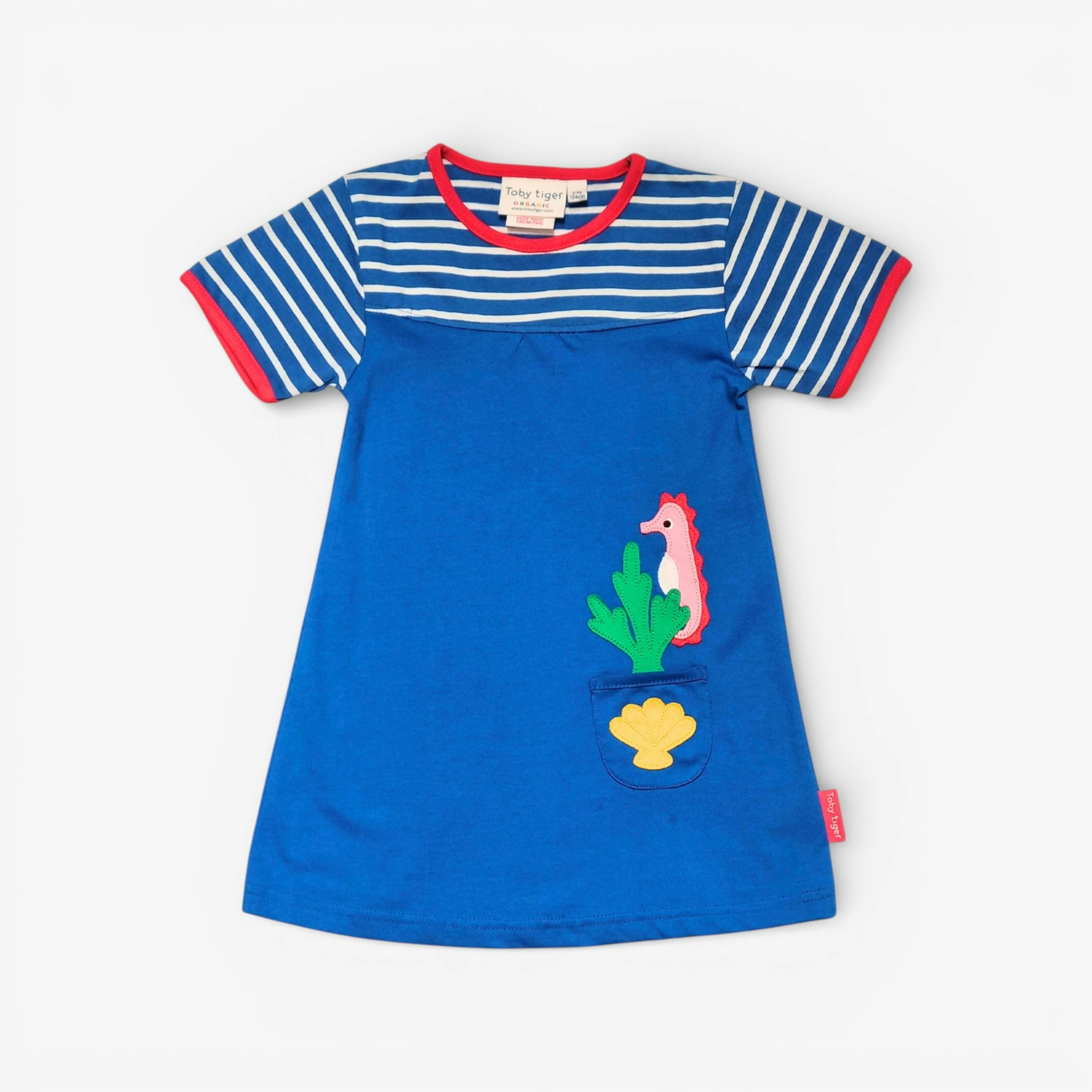 Organic Seahorse Applique T-Shirt Dress , view 1 of 2
