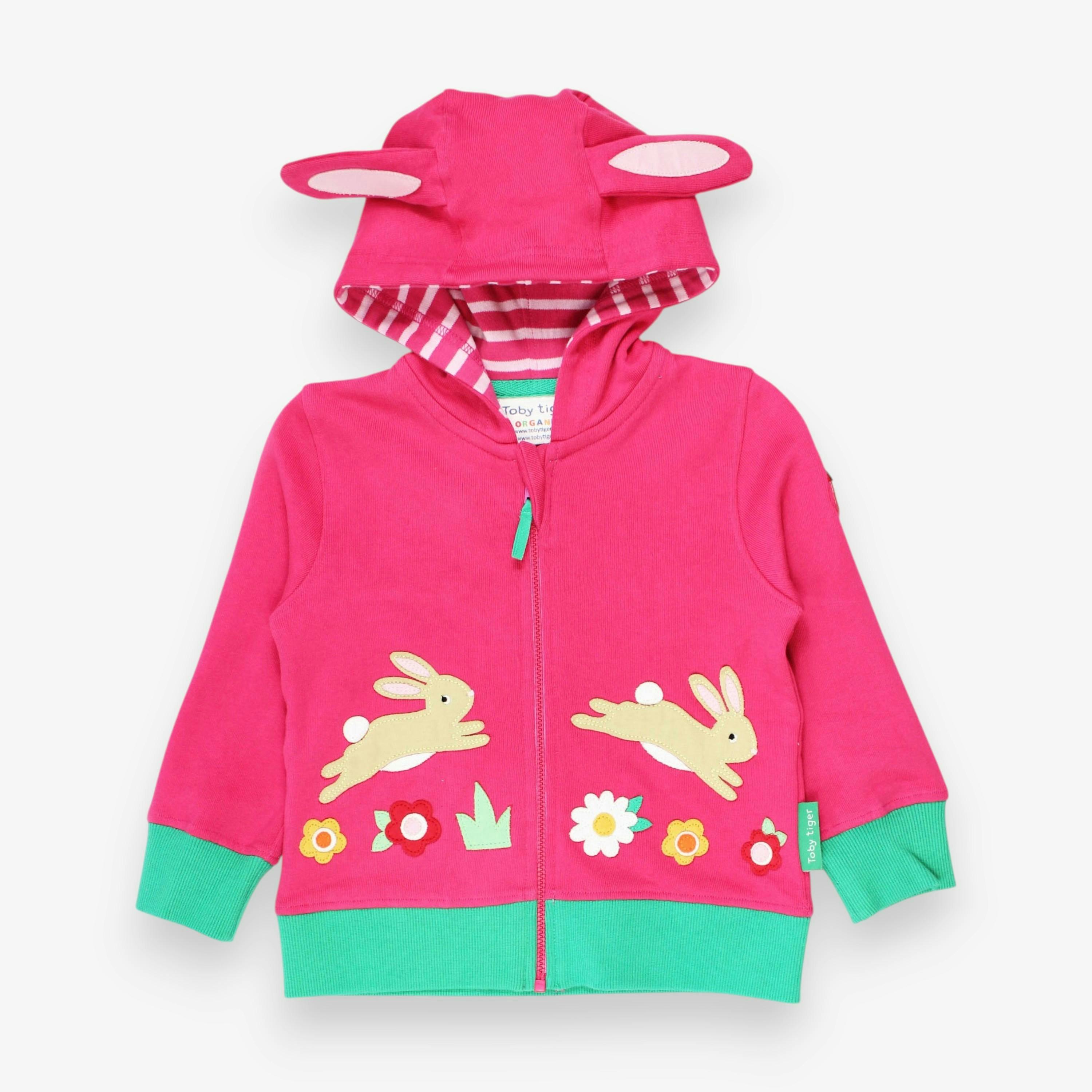 Organic Leaping Bunny Applique Hoodie , view 1 of 3