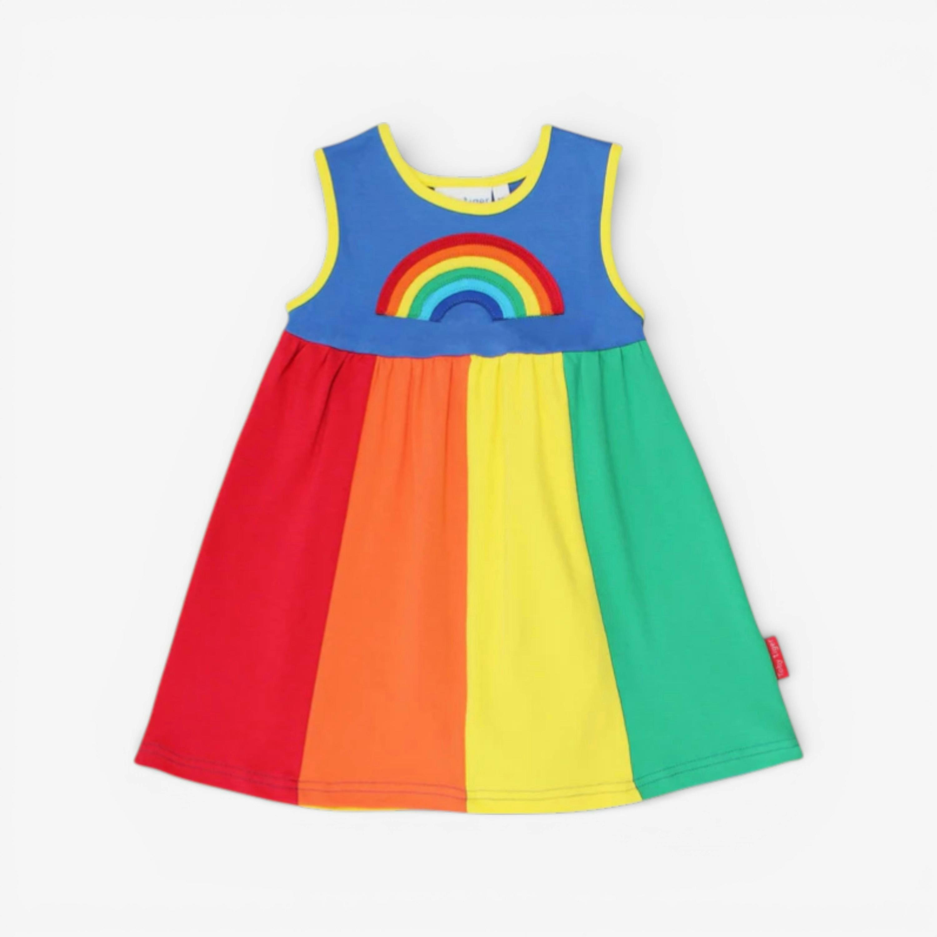 Organic Multi Stripe Pinafore Dress , view 1 of 1