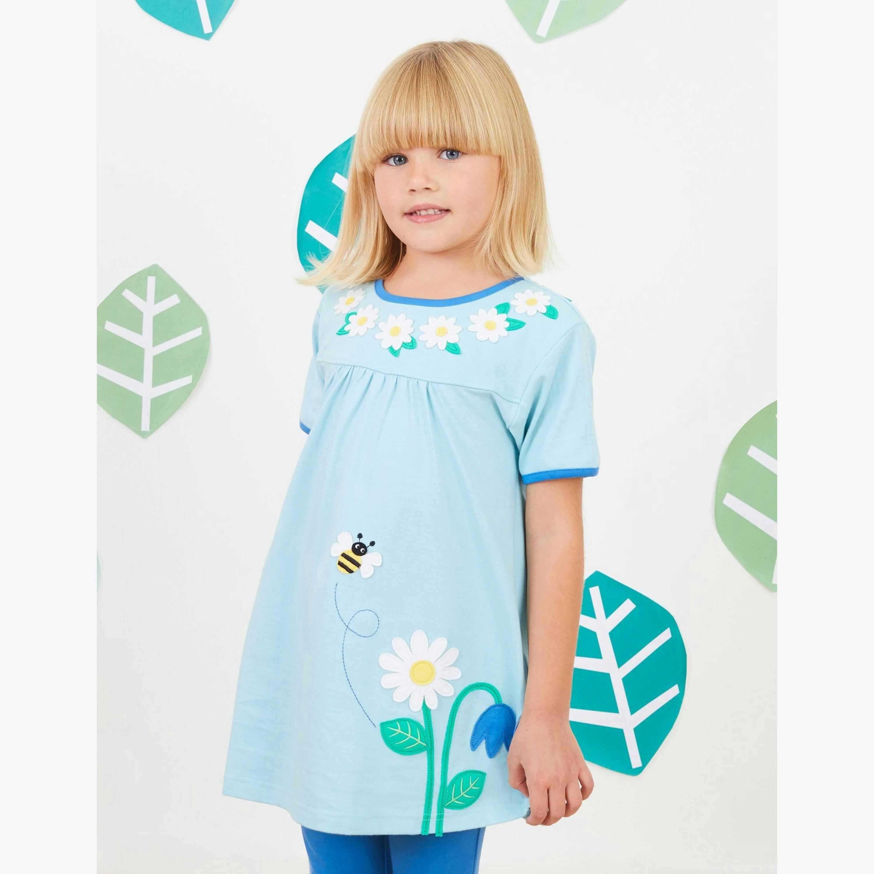 Organic English Garden Applique T-Shirt Dress , view 2 of 4