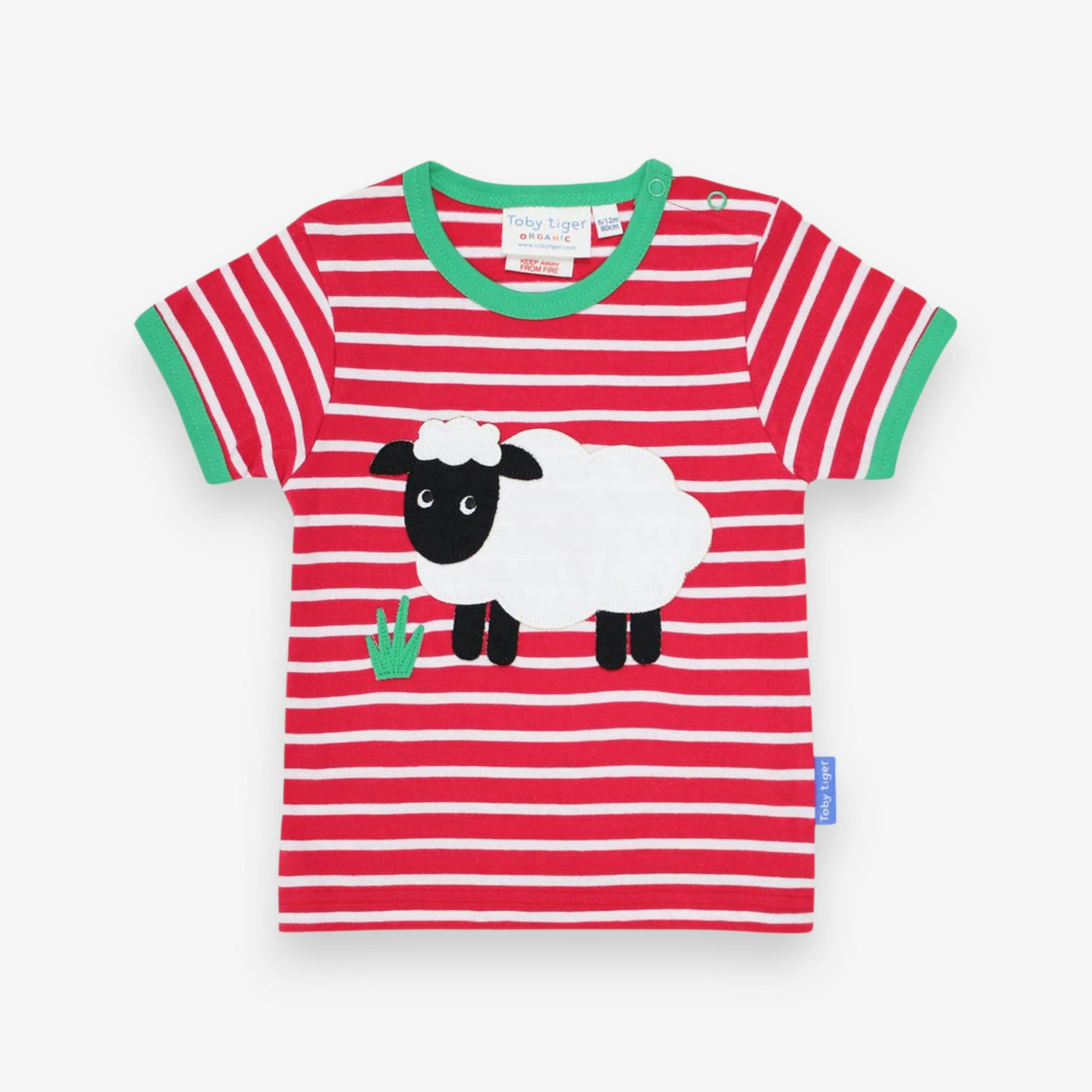 Organic Sheep Applique Short-Sleeved T-Shirt , view 1 of 2