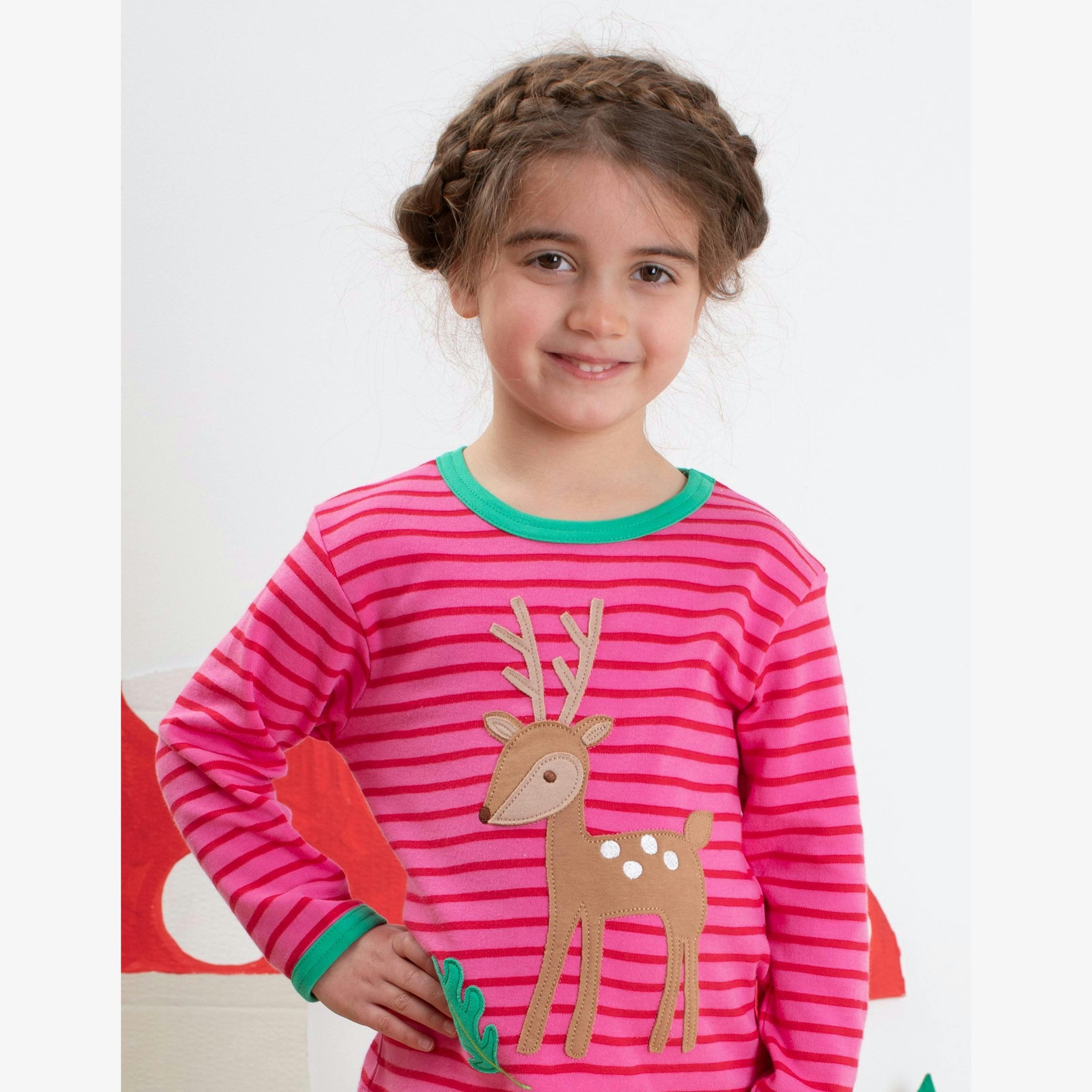 Organic Fawn Applique Long-Sleeved T-Shirt , view 2 of 3